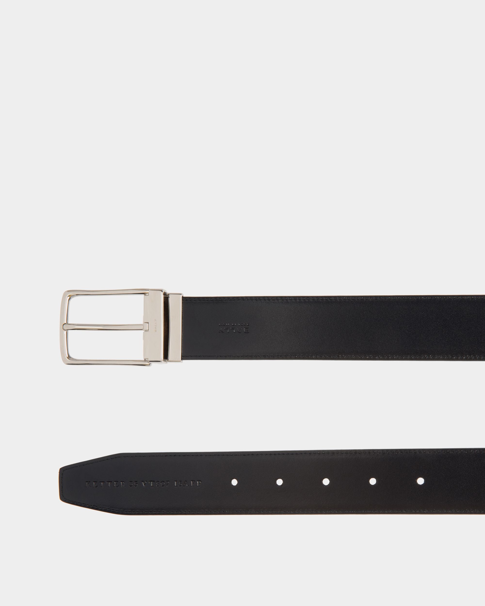 Ketter 35 mm Verstellbarer Wendegürtel Aus Leder In Navy Blue - Uomo - Bally - 03
