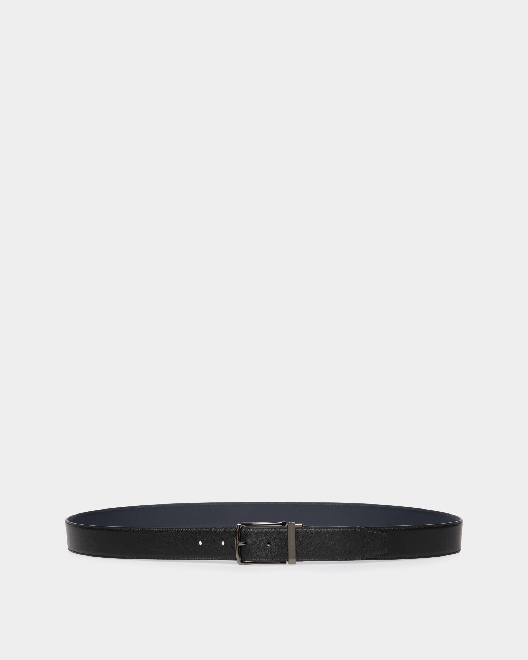 Ketter 35 mm Verstellbarer Wendegürtel Aus Leder In Schwarz Und Navy Blue - Uomo - Bally - 01