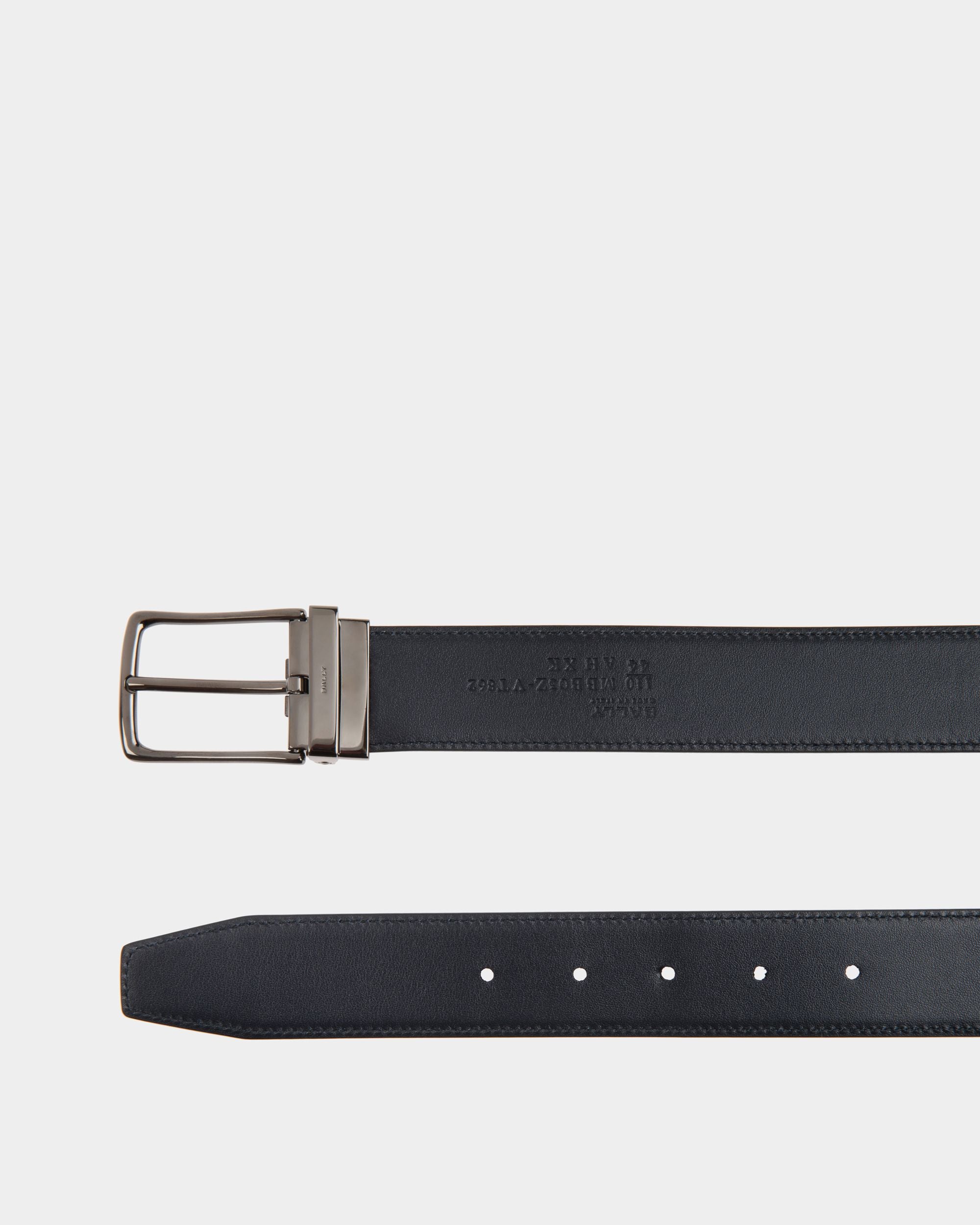 Ketter 35 mm Verstellbarer Wendegürtel Aus Leder In Schwarz Und Navy Blue - Uomo - Bally - 02