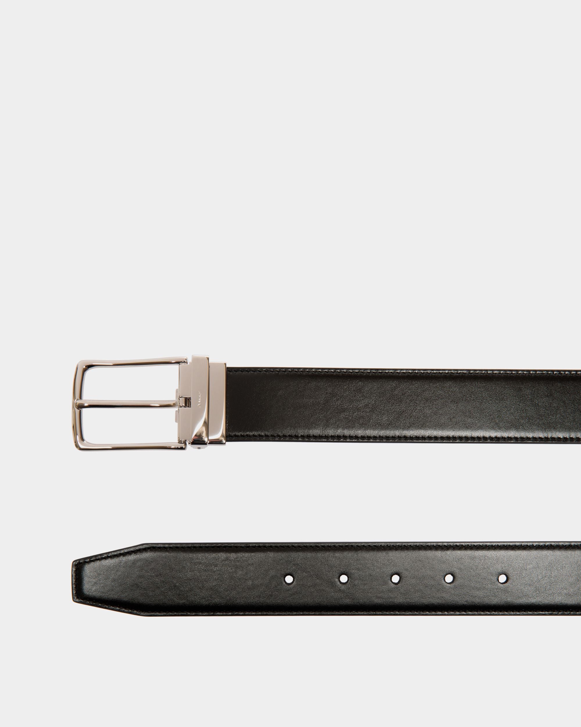 Ketter 35 mm Verstellbarer Wendegürtel Aus Leder In Ebenholzschwarz Und Schwarz - Herren - Bally - 02
