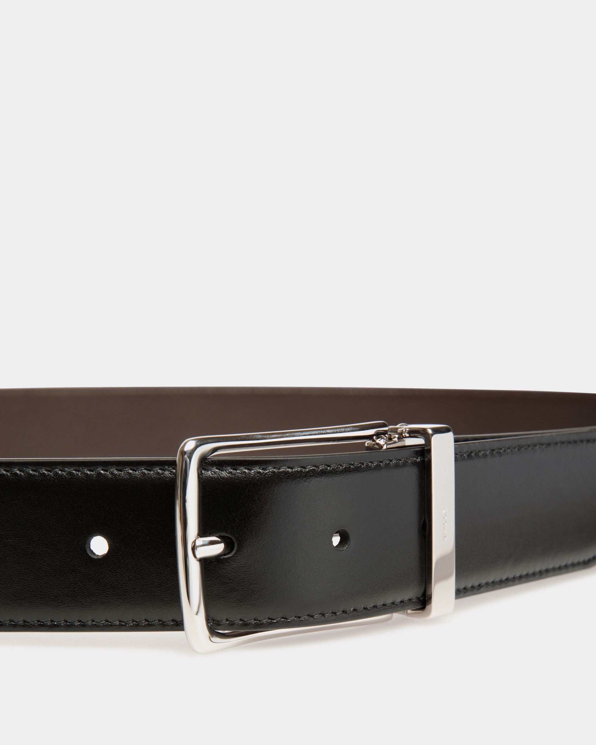 Ketter 35 mm Verstellbarer Wendegürtel Aus Leder In Ebenholzschwarz Und Schwarz - Herren - Bally - 03