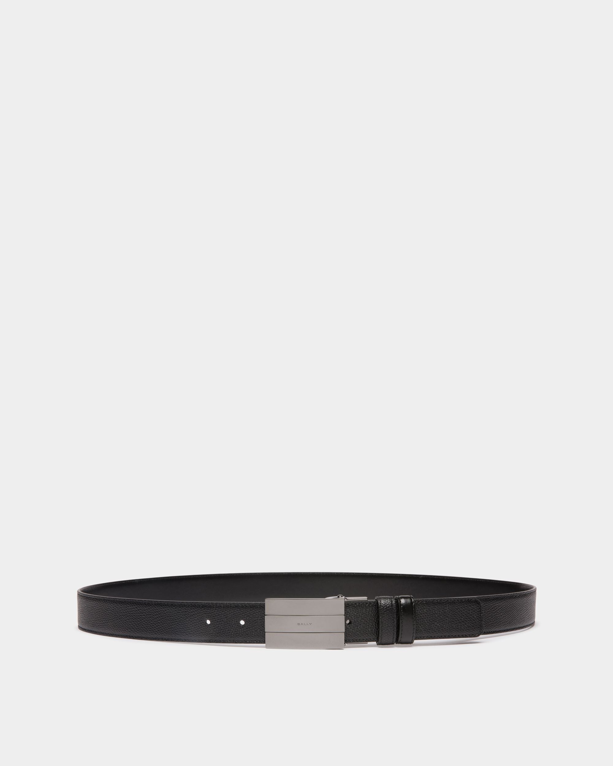 Ollam 30mm Reversible And Adjustable Belt in Black Leather - Men's - Bally - 01