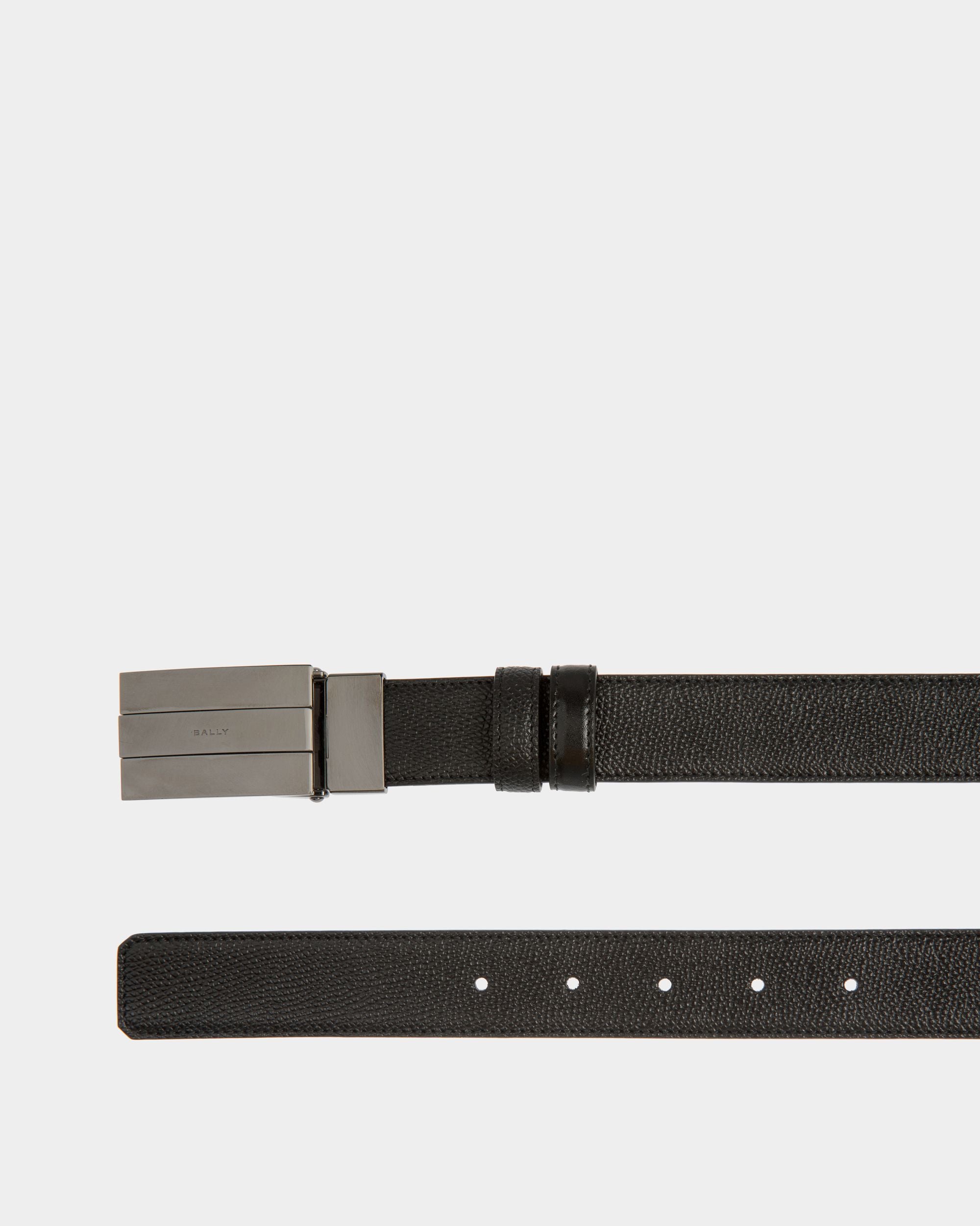 Ollam 30mm Reversible And Adjustable Belt in Black Leather - Men's - Bally - 02