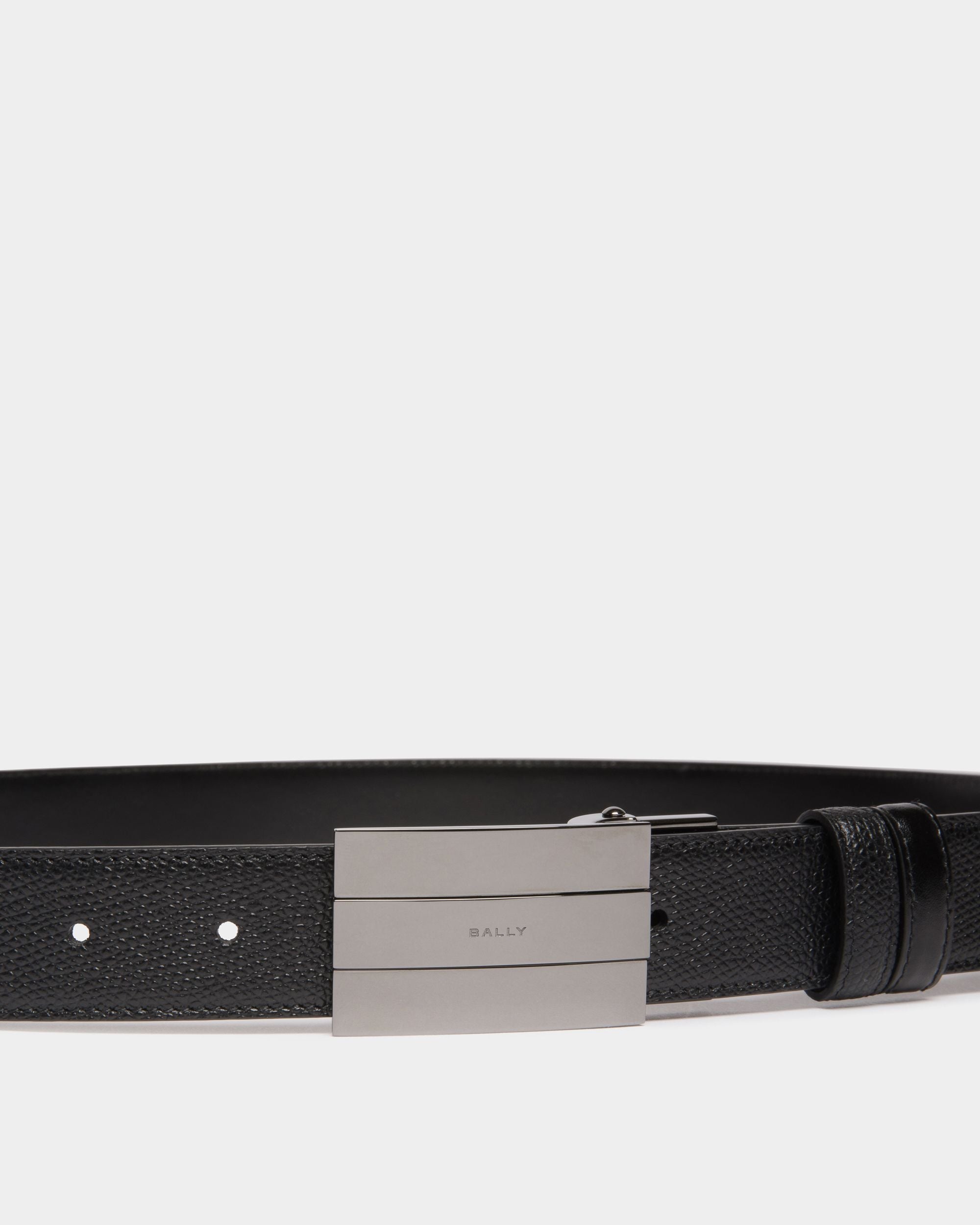 Ollam 30mm Reversible And Adjustable Belt in Black Leather - Men's - Bally - 03