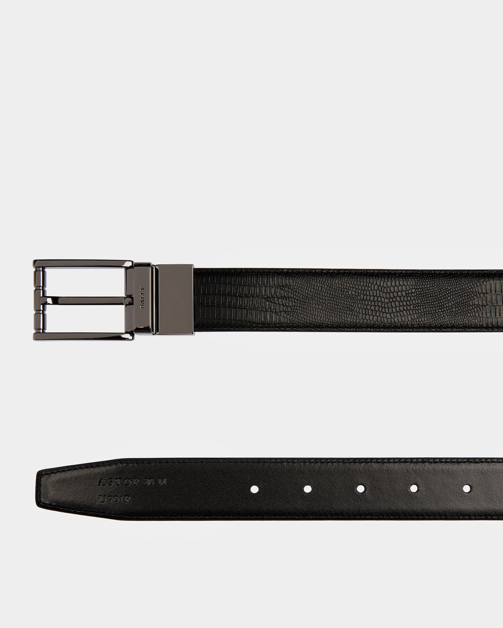 Astor Ceinture De 30 mm En Cuir Noir - Homme - Bally - 02