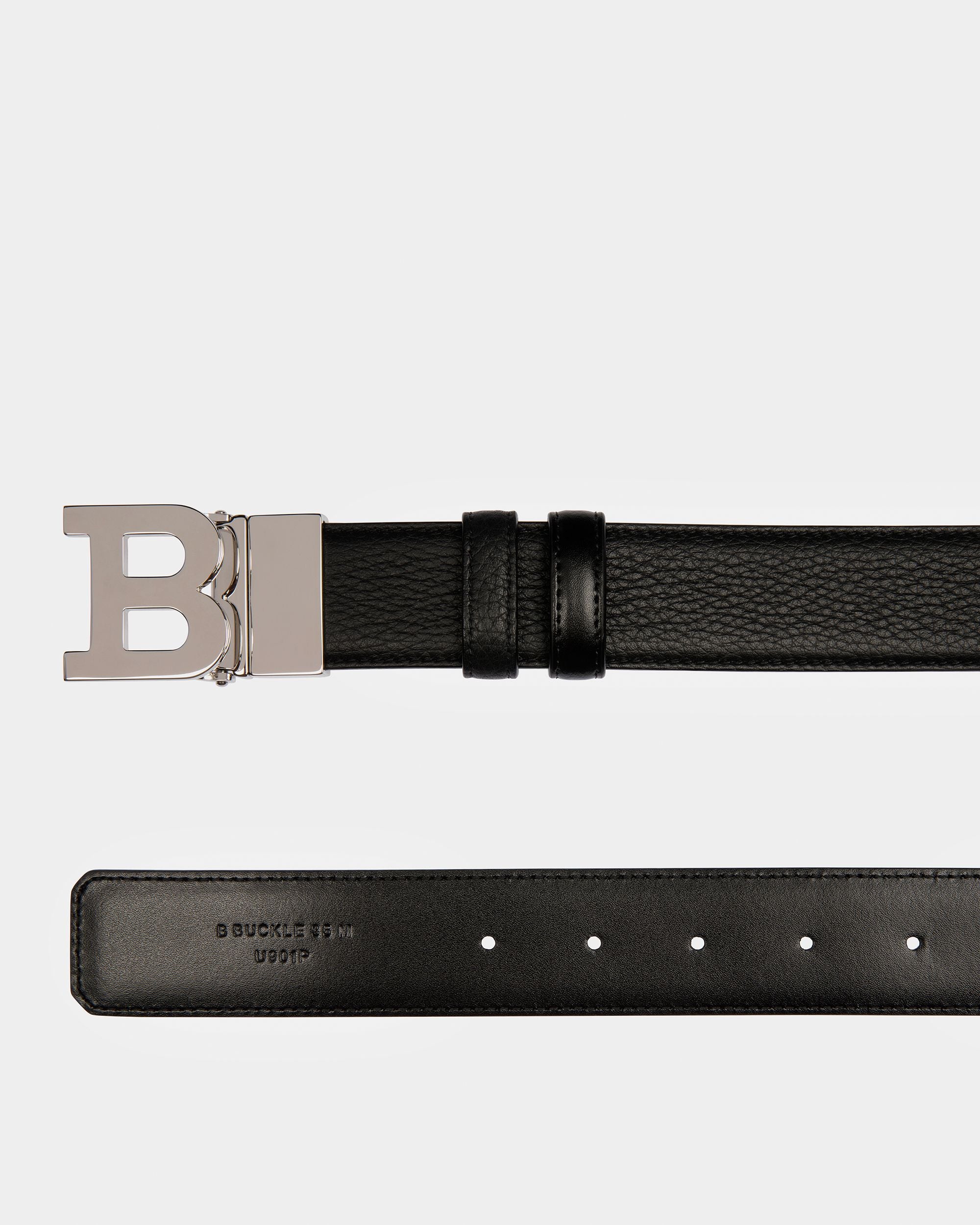 B Buckle Ceinture En Cuir Noir - Homme - Bally - 02