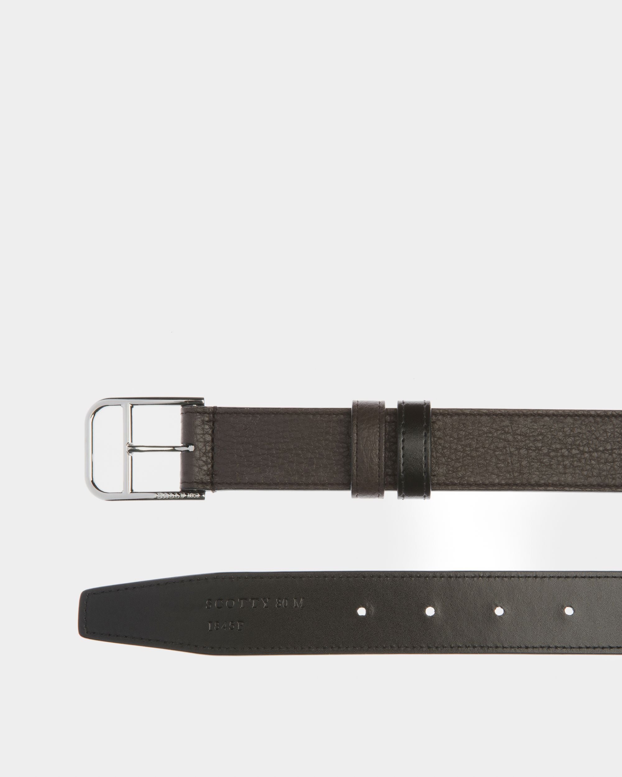 Scotty 30 Mm Breiter Ledergürtel In Ebenholzbraun Und Schwarz - Herren - Bally - 02