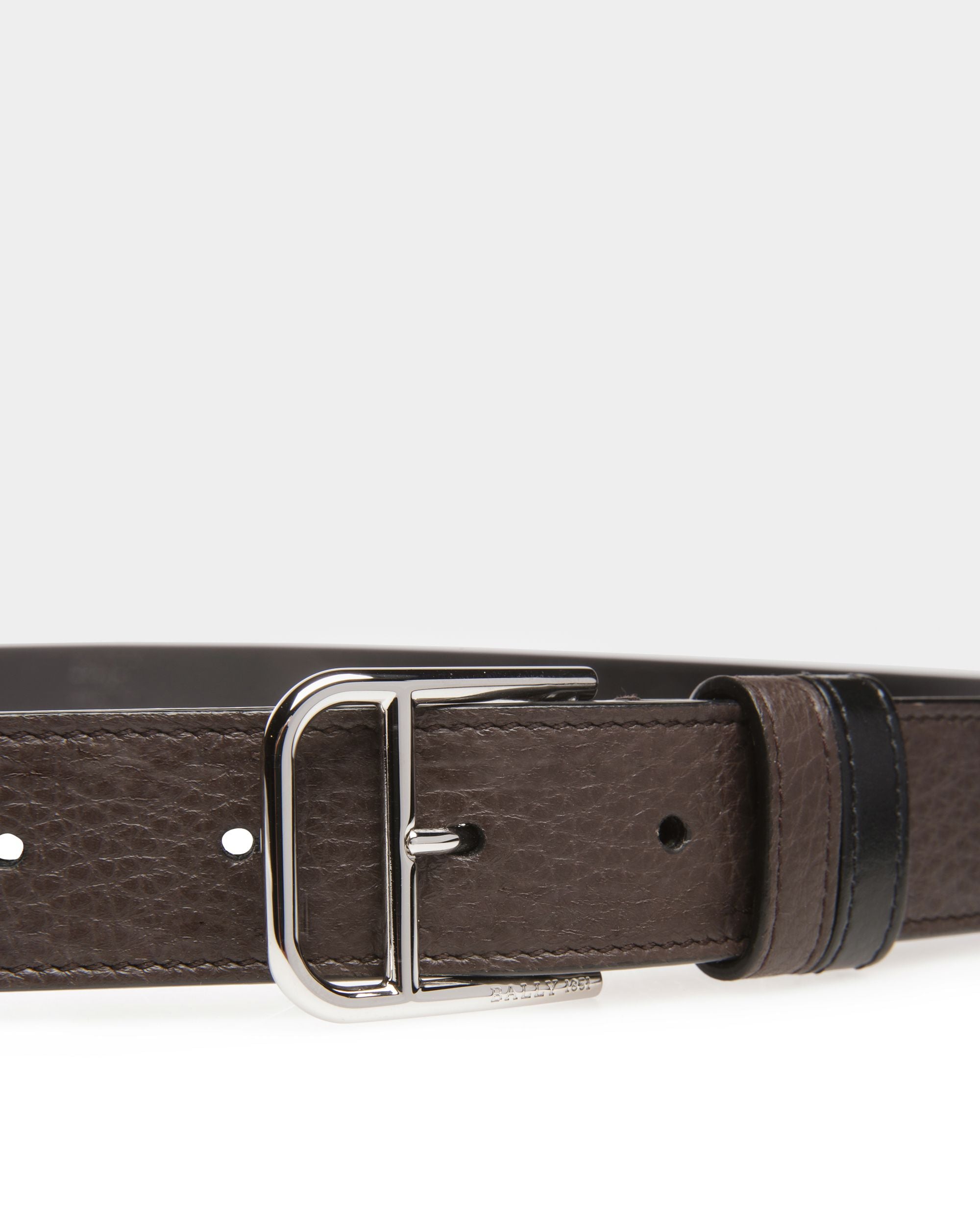 Scotty 30 Mm Breiter Ledergürtel In Ebenholzbraun Und Schwarz - Herren - Bally - 03
