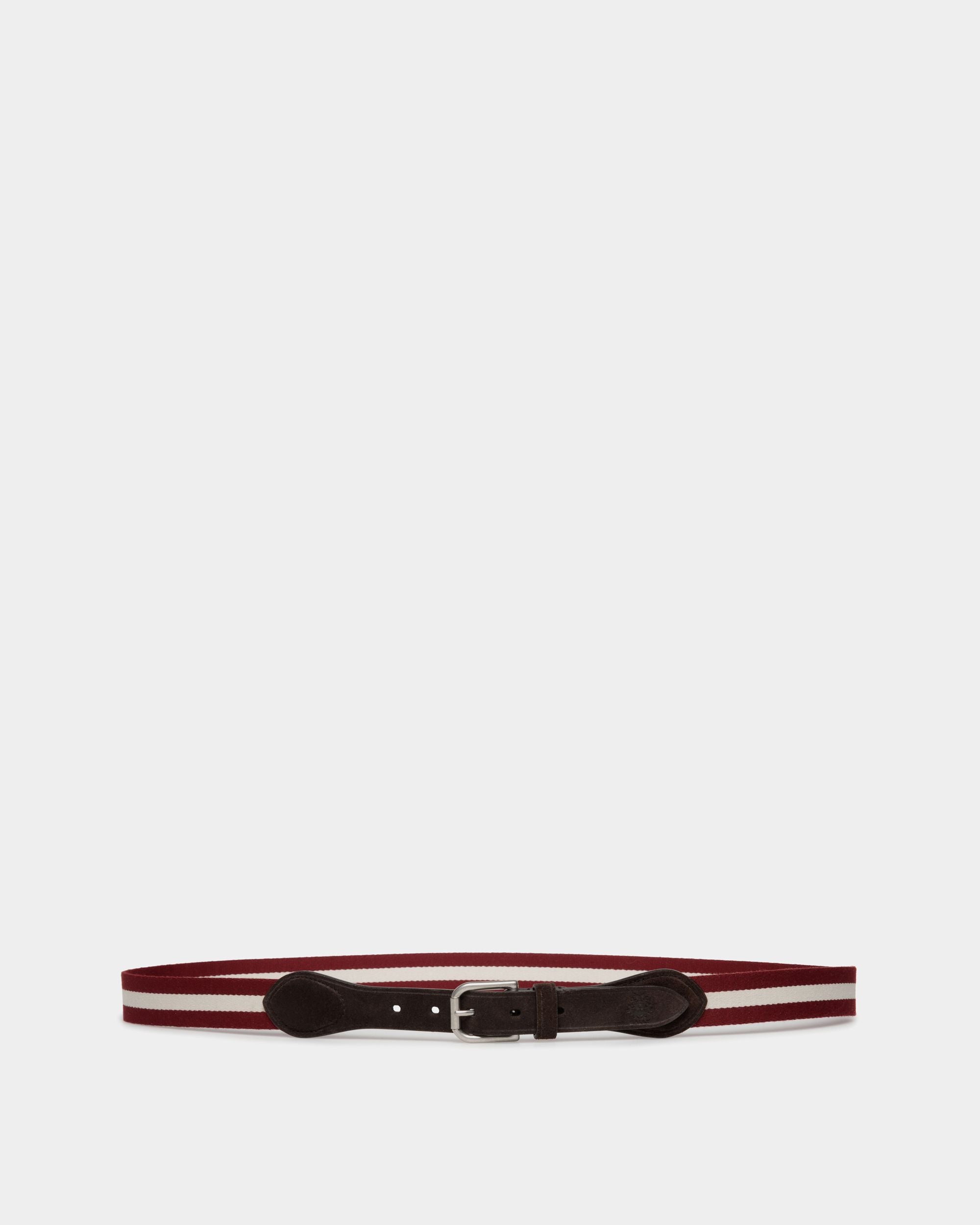 Melvin 35 mm Gürtel Aus Stoff Und Leder In Rot Und Weiß - Uomo - Bally - 01