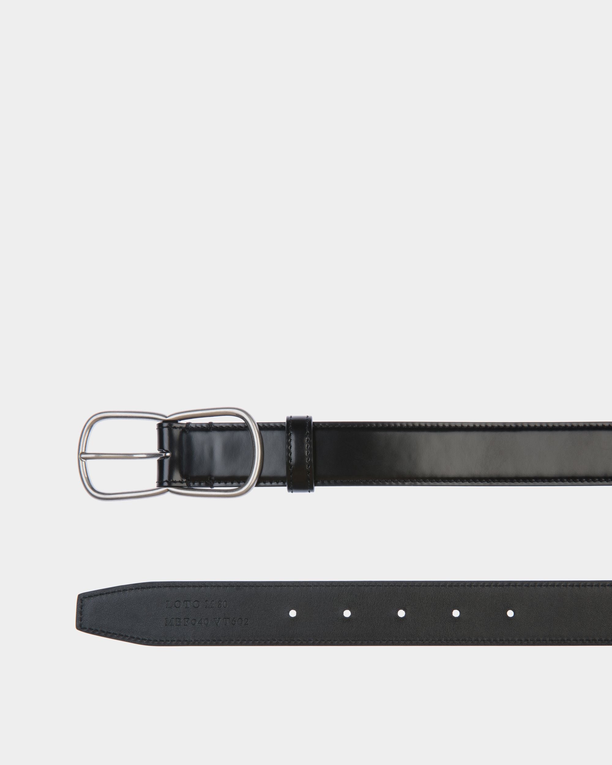 Cintura Loto 30 mm In Pelle Spazzolata Nera - Uomo - Bally - 02