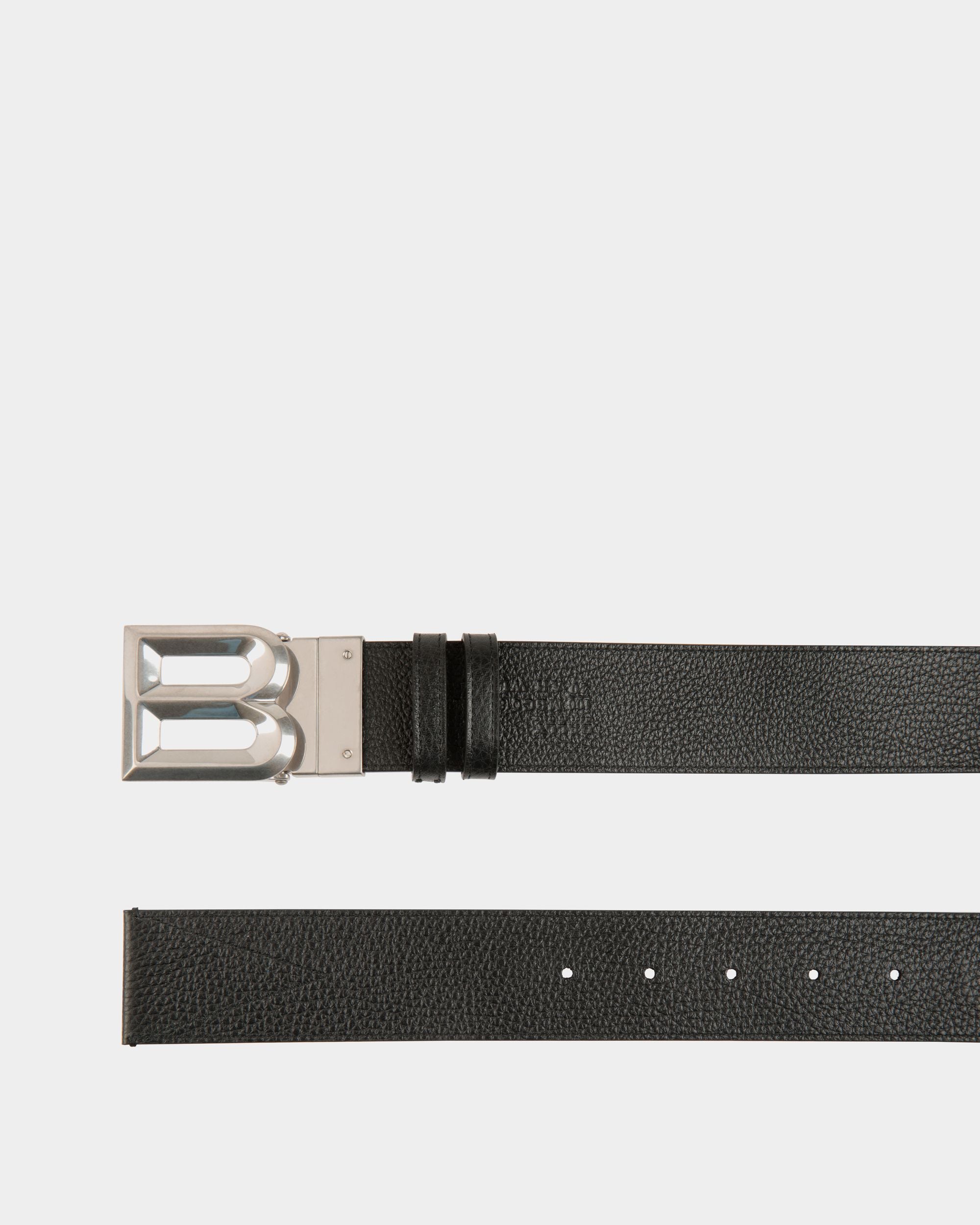 B Bold 40mm Reversible Belt in Black and White Fabric And Leather - Men's - Bally - 02