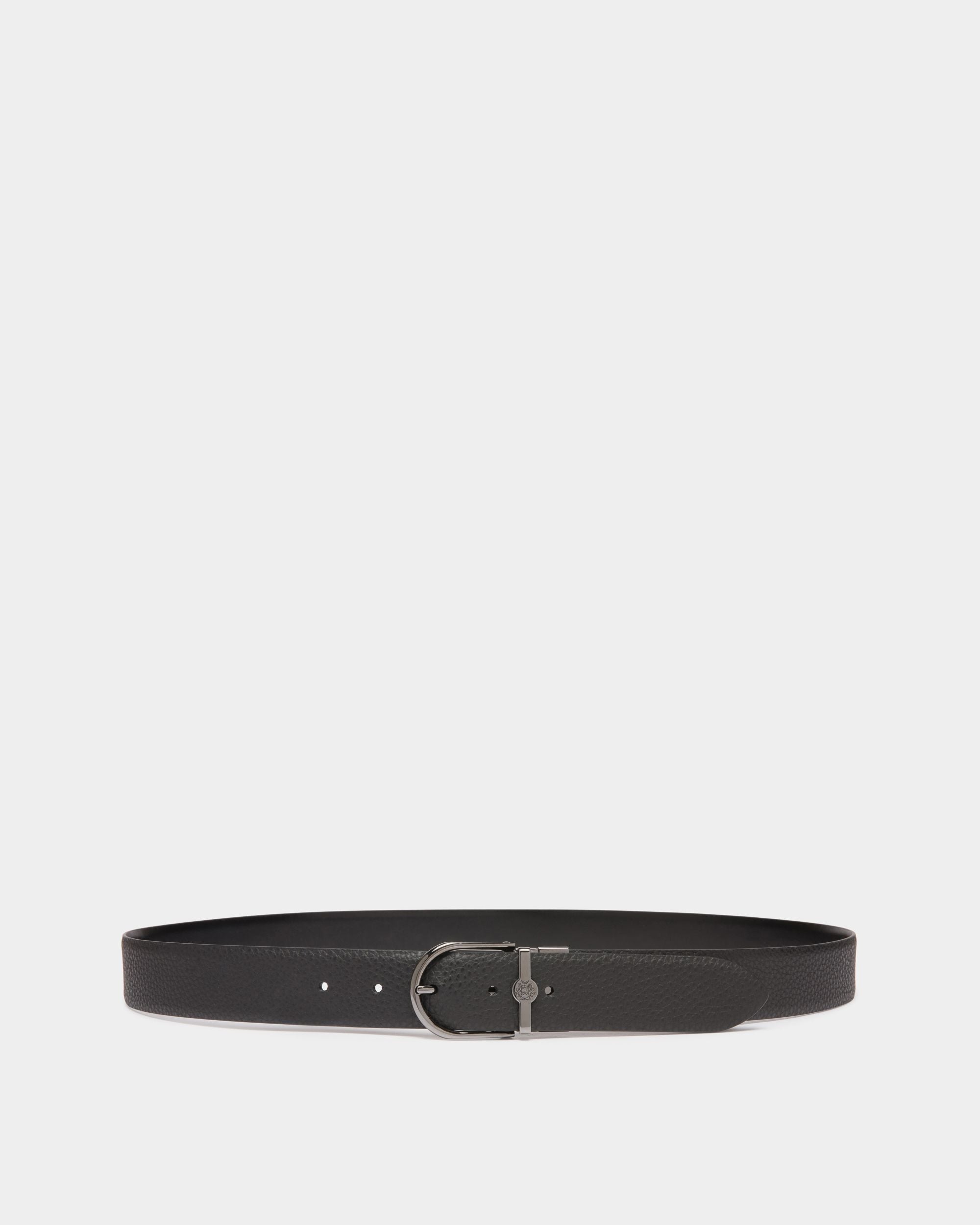Hanky 35mm Reversible Belt in Black Leather - Men's - Bally - 01