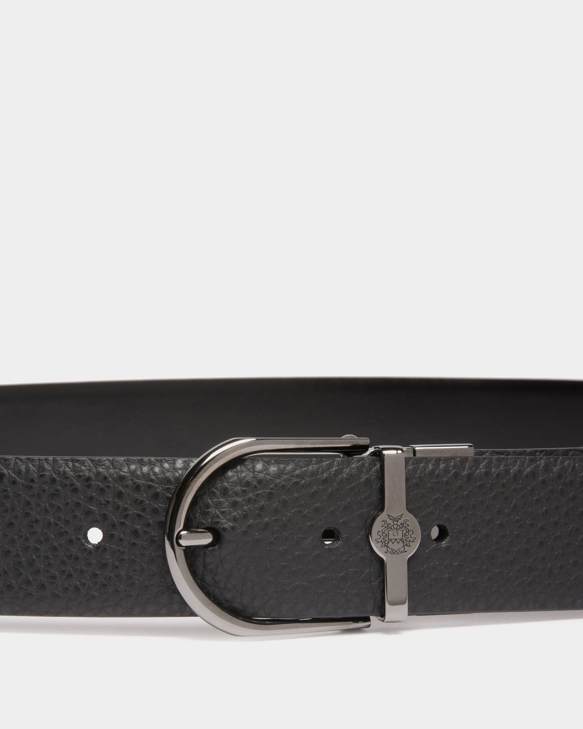 Hanky 35mm Reversible Belt in Black Leather - Men's - Bally - 04