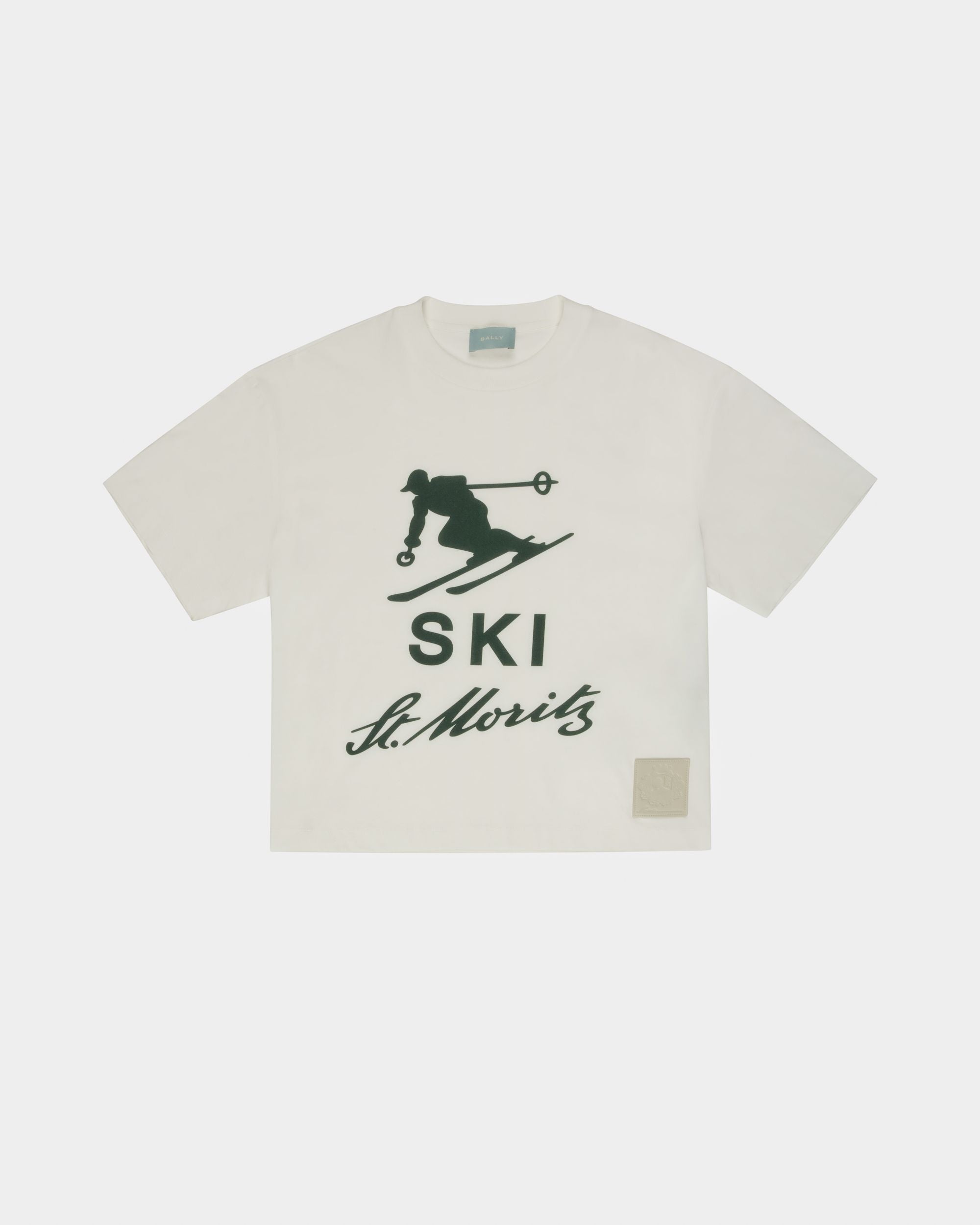 T-Shirt Ski St Moritz Baumwoll-T-Shirt In Elfenbein - Herren - Bally - 01