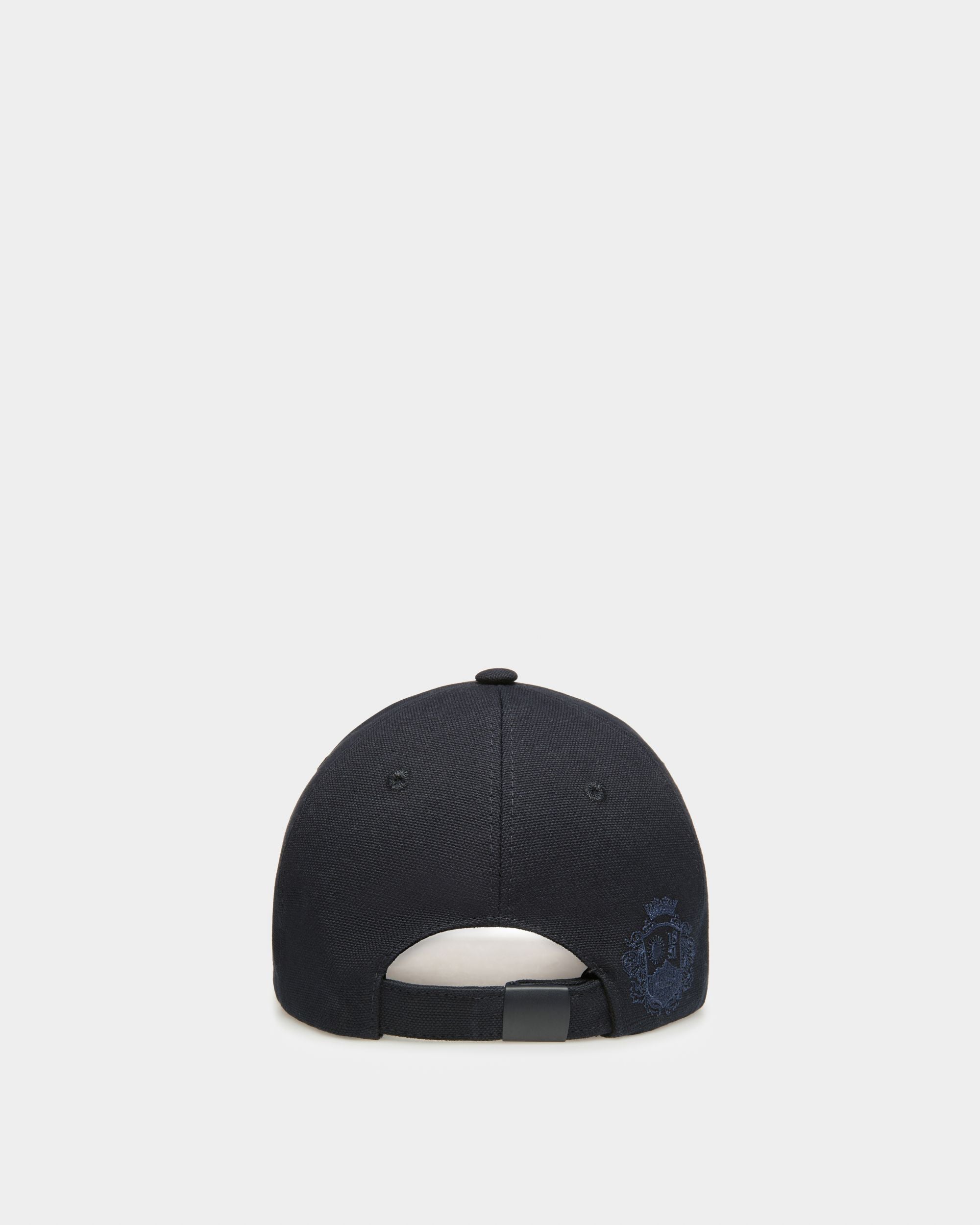 Curling Collection Baseball Hat in Dark Blue Cotton - Men's - Bally - 02