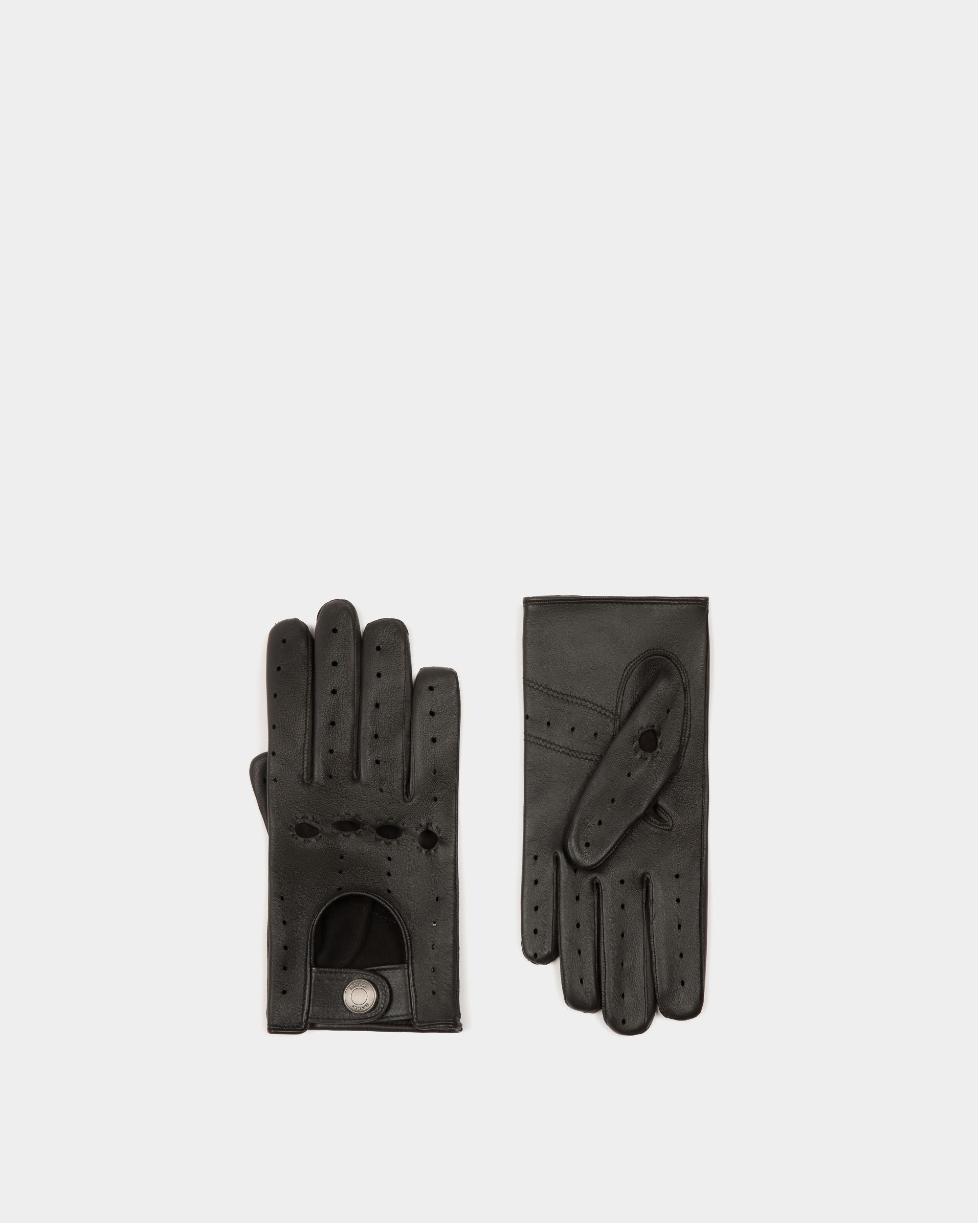 Adrien Brody Travel Collection Gloves In Black Leather - Men's - Bally - 01
