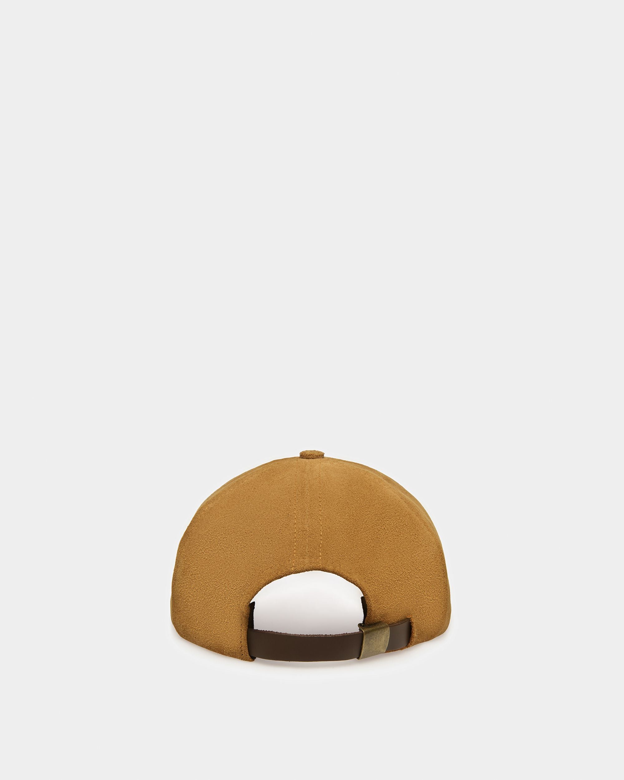 Cappello Da Baseball Ricamato In Pelle Ocra - Uomo - Bally - 03