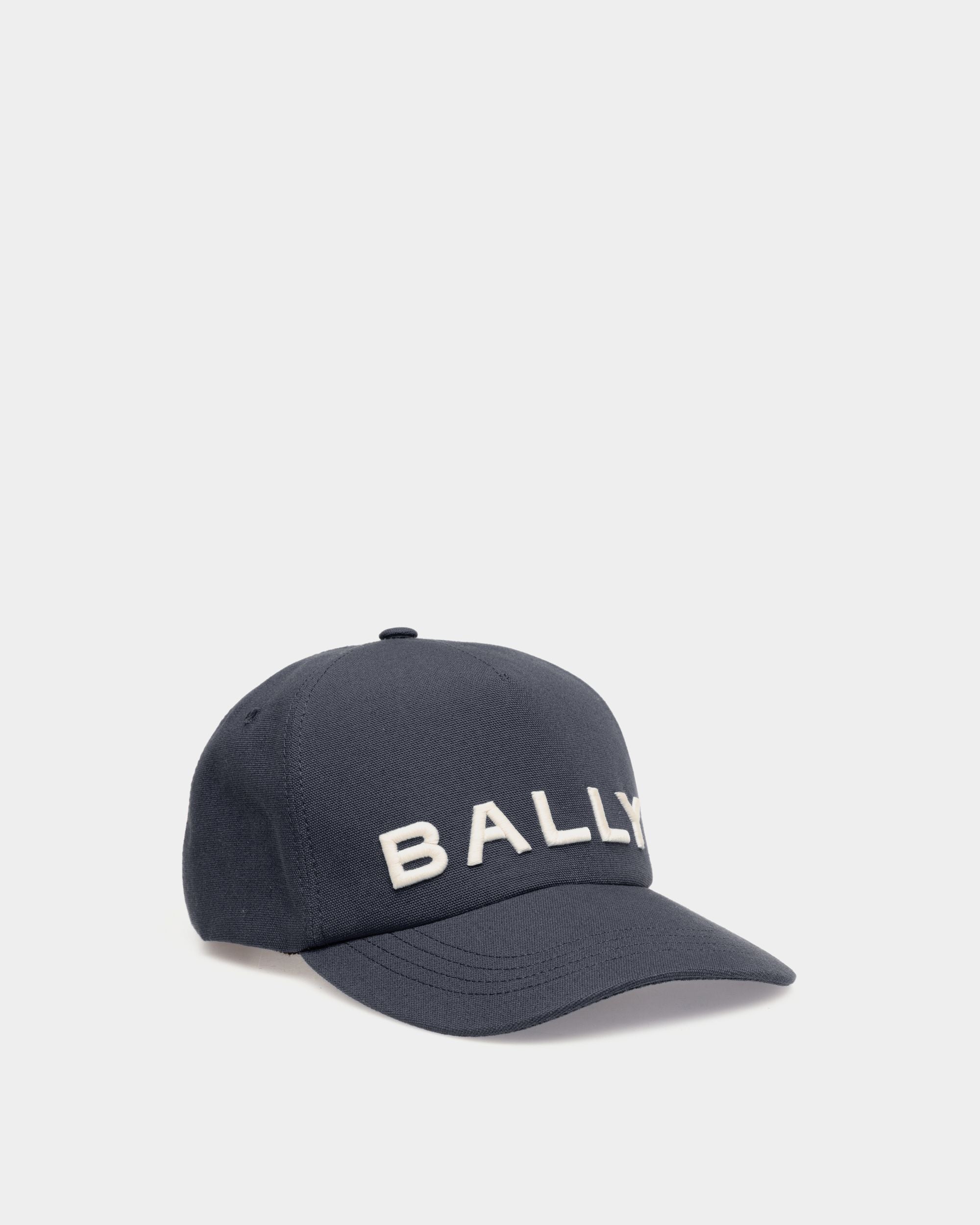 Cappello Da Baseball Con Logo Ricamato In Cotone Blu Scuro - Men's - Bally - 01