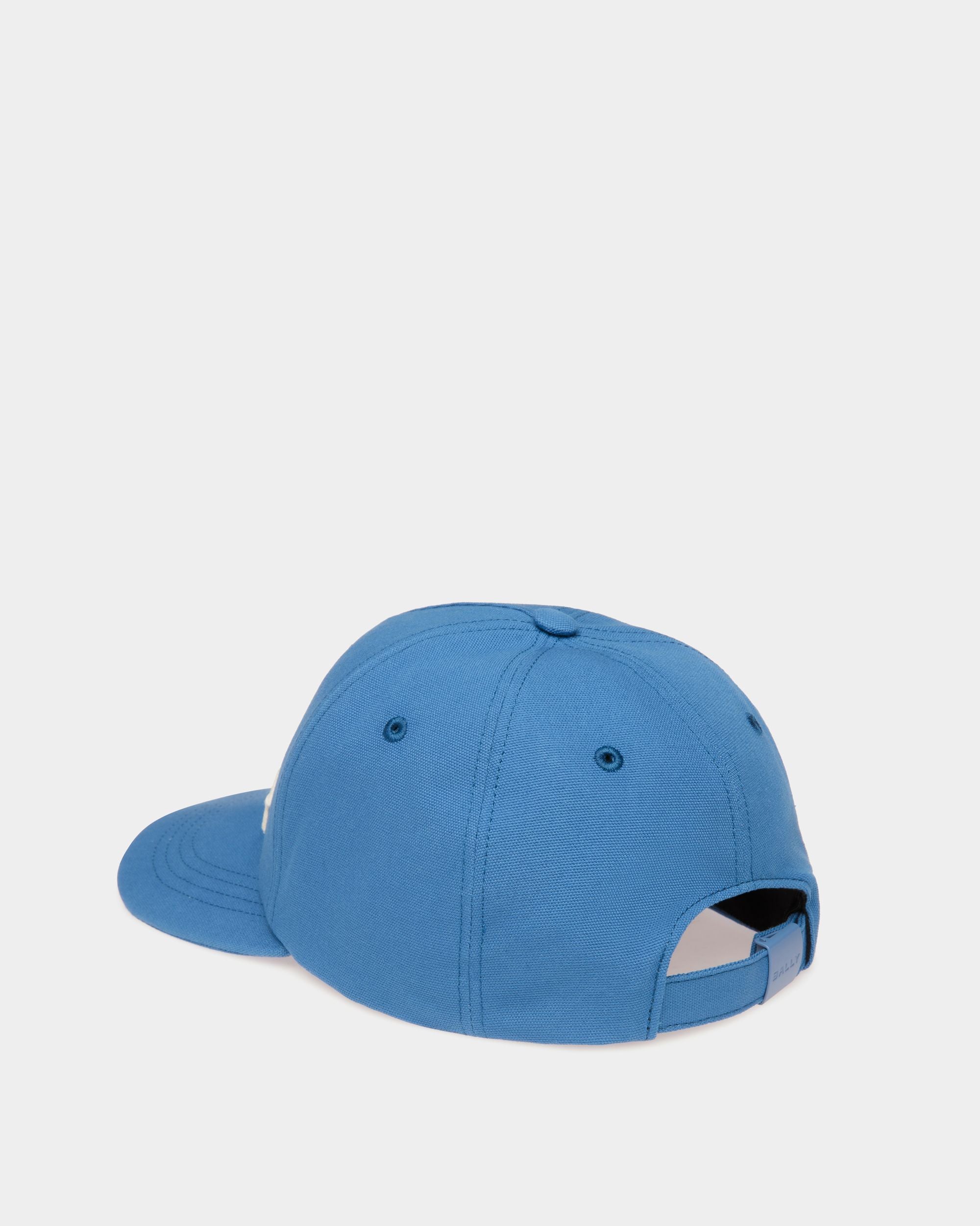 Baseball Hat in Blue Cotton with a Bally Logo - Men's - Bally - 02