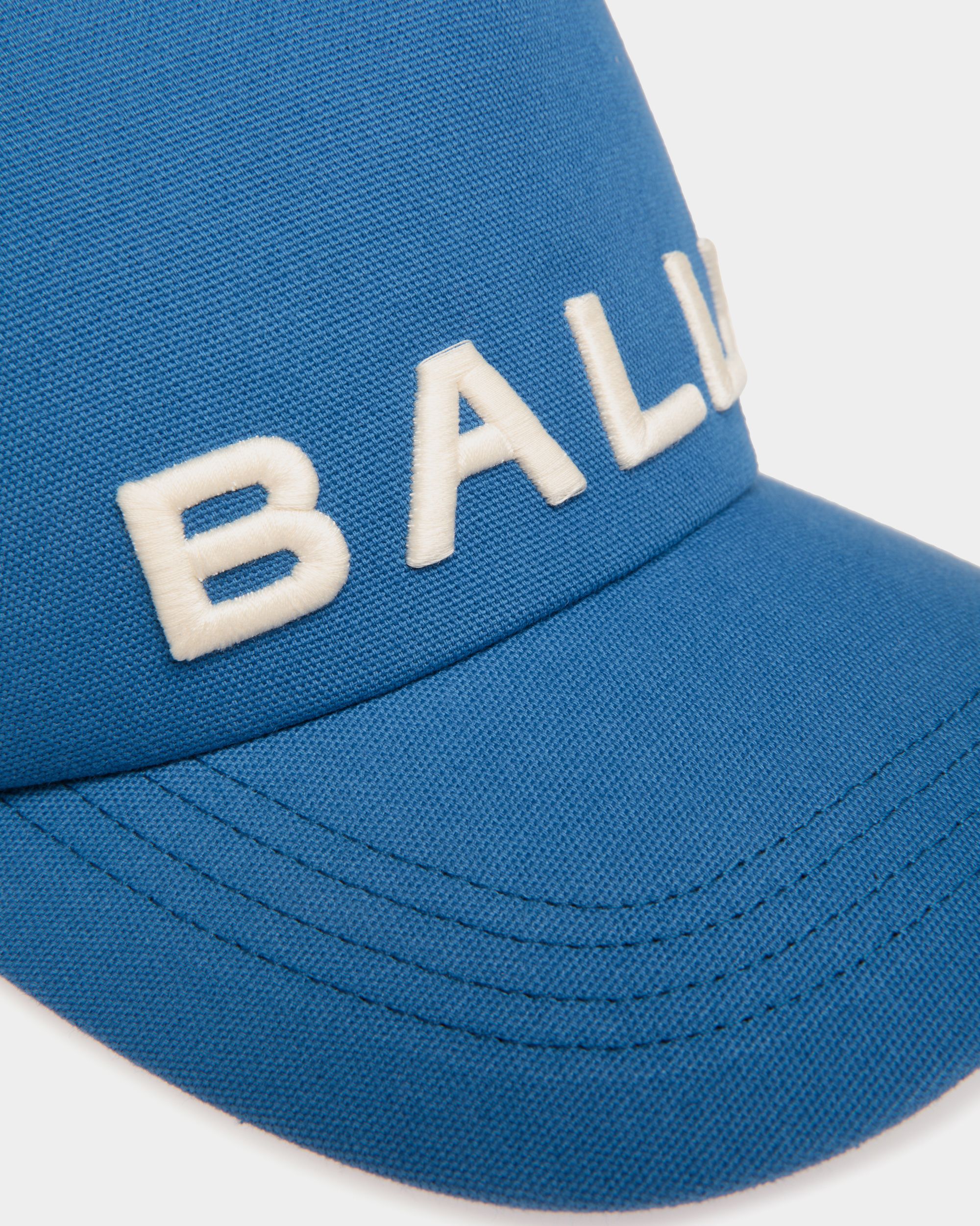 Baseball Hat in Blue Cotton with a Bally Logo - Men's - Bally - 03