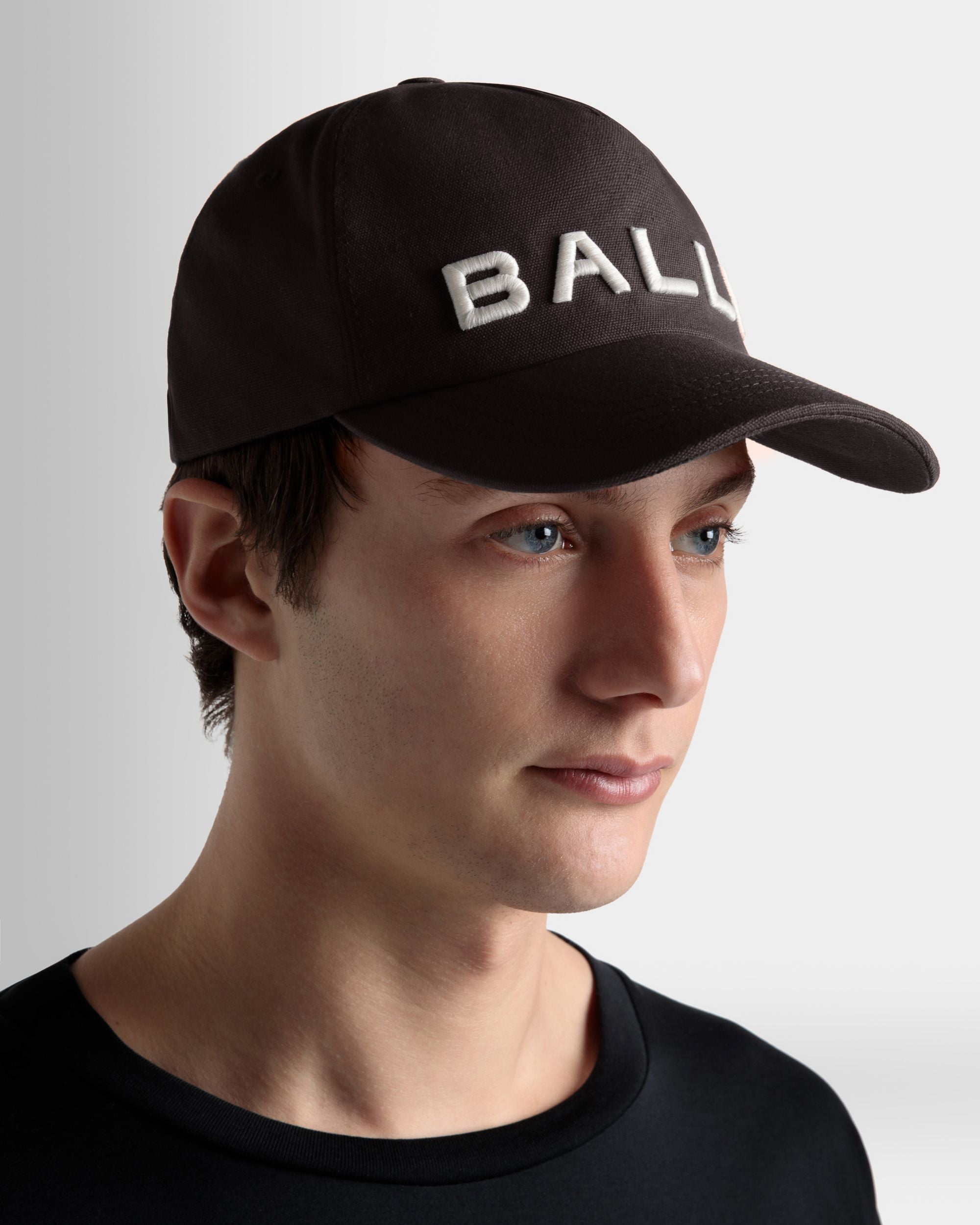 Cappello Da Baseball Con Logo Ricamato In Cotone Nero - Uomo - Bally - 02
