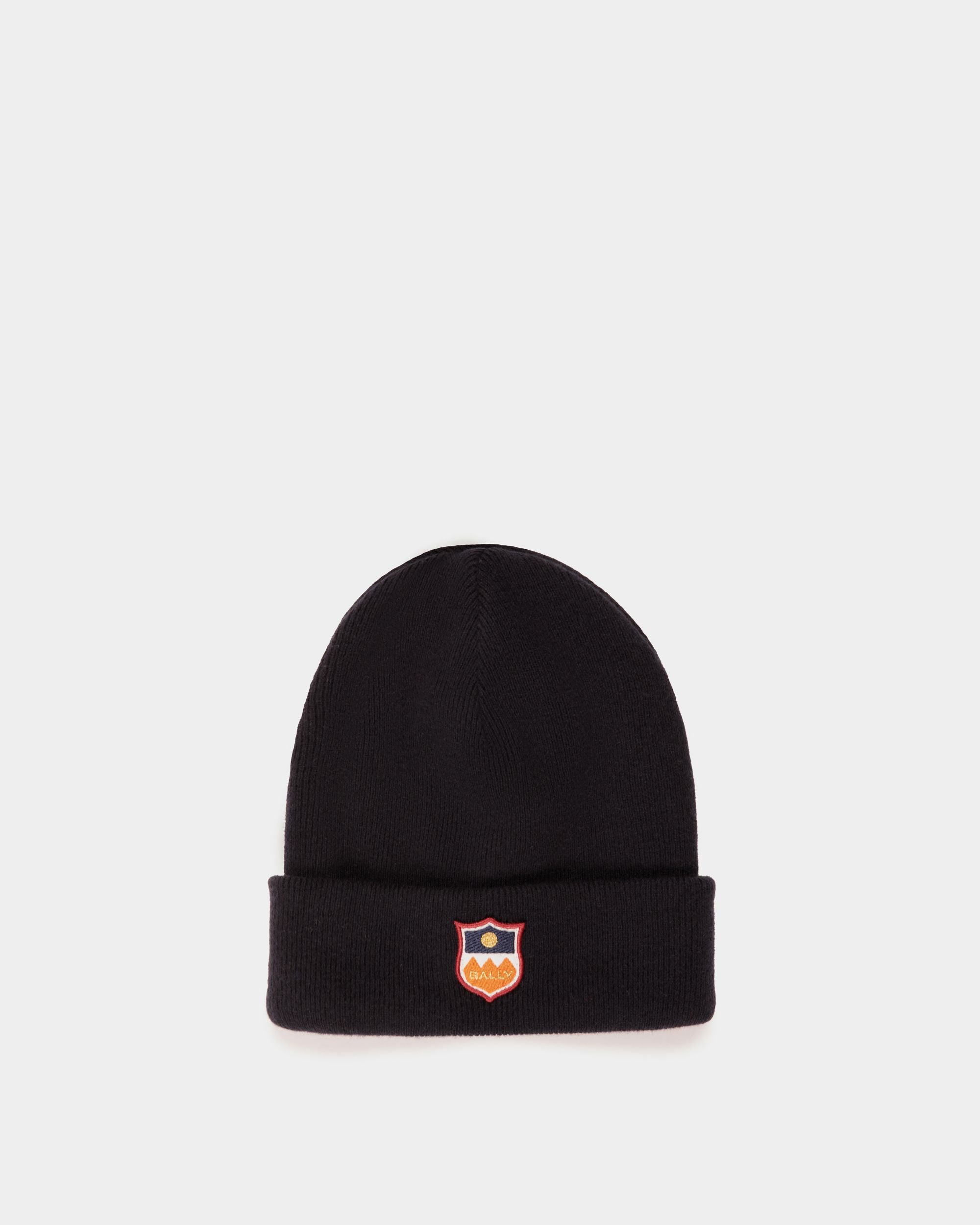 Mountain Beanie in Dark Blue Cashmere - Men's - Bally - 01