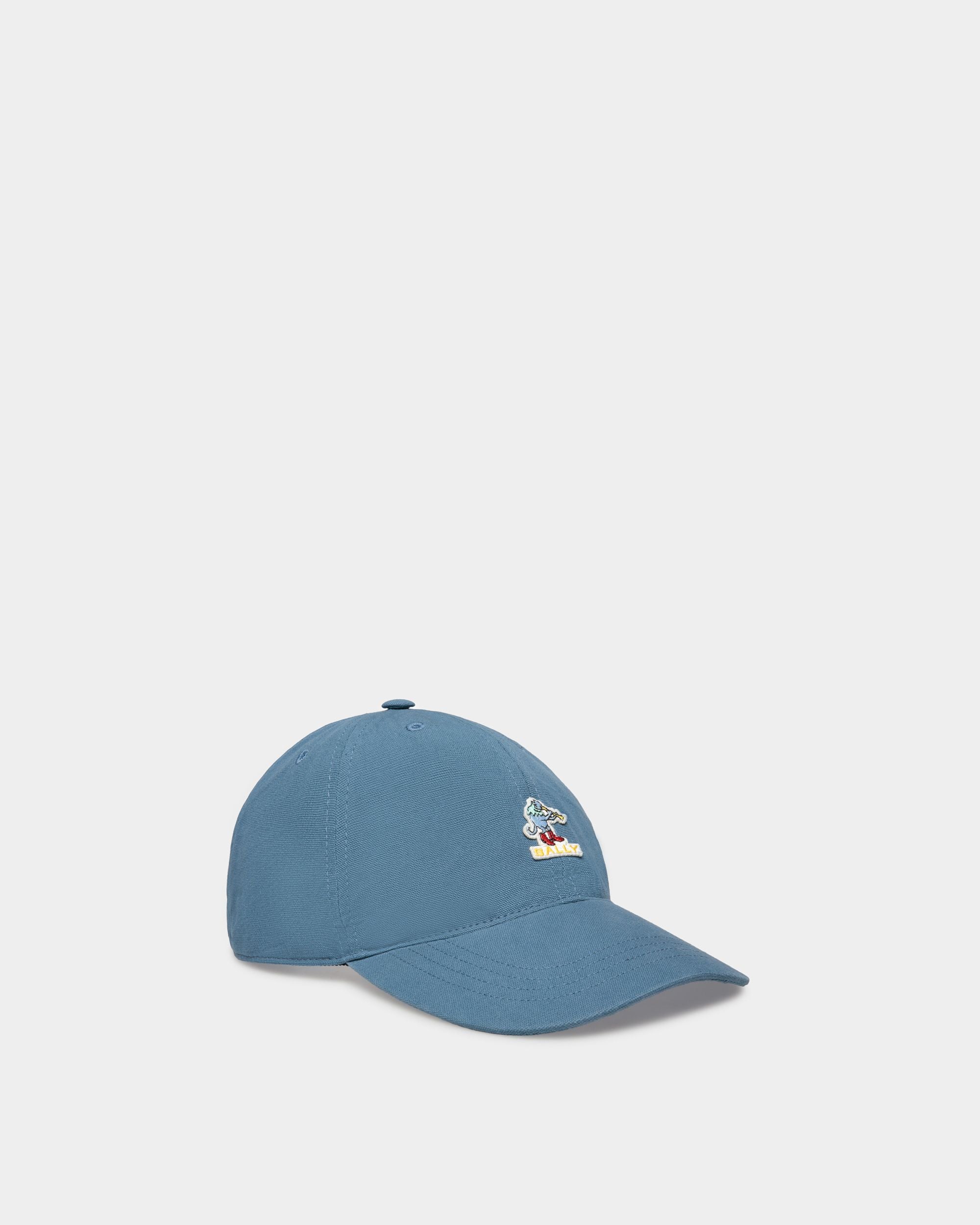 Baseball Hat in Light Blue Cotton - Men's - Bally - 01