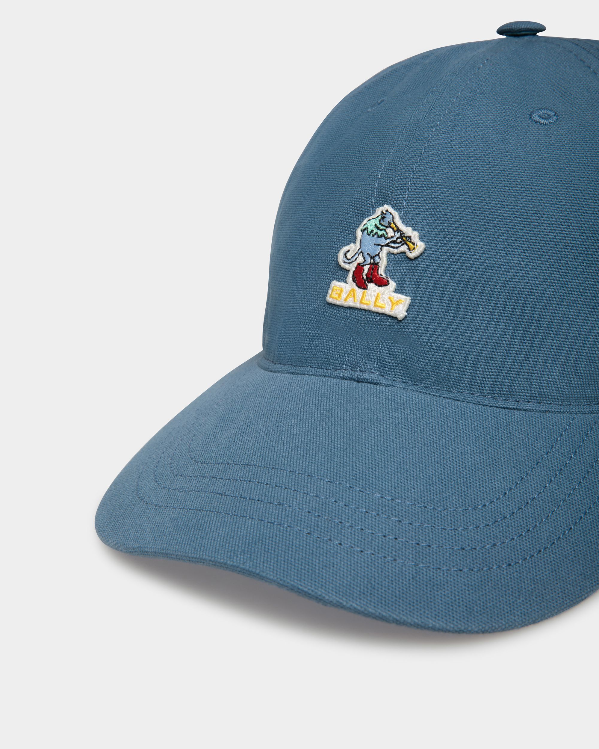 Baseball Hat in Light Blue Cotton - Men's - Bally - 04