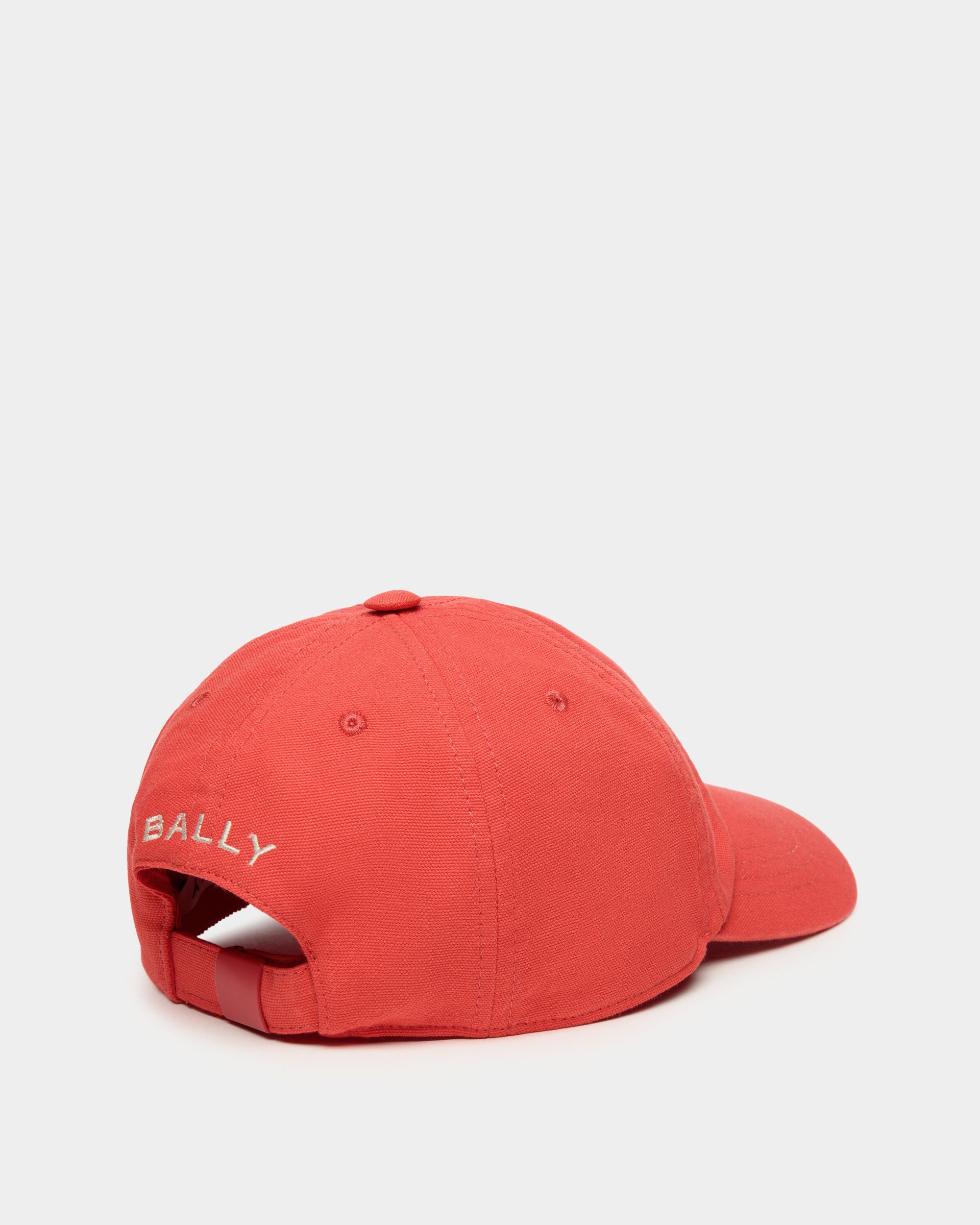 Baseball Hat With a Bally Crest Logo In Candy Red Cotton - Men's - Bally - 02