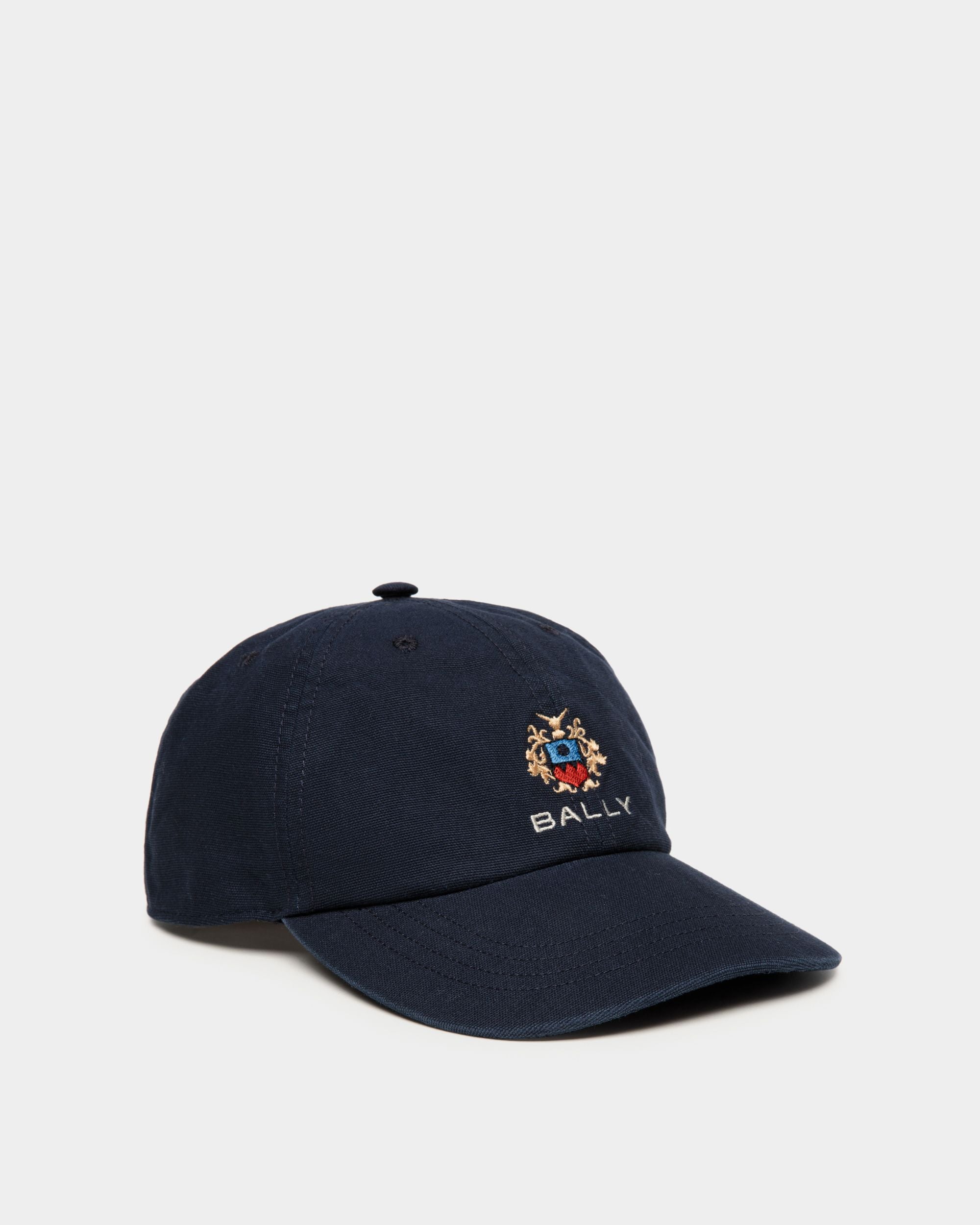 Baseballmütze Aus Baumwolle In Navy Blue Mit Bally Crest Logo - Uomo - Bally - 01