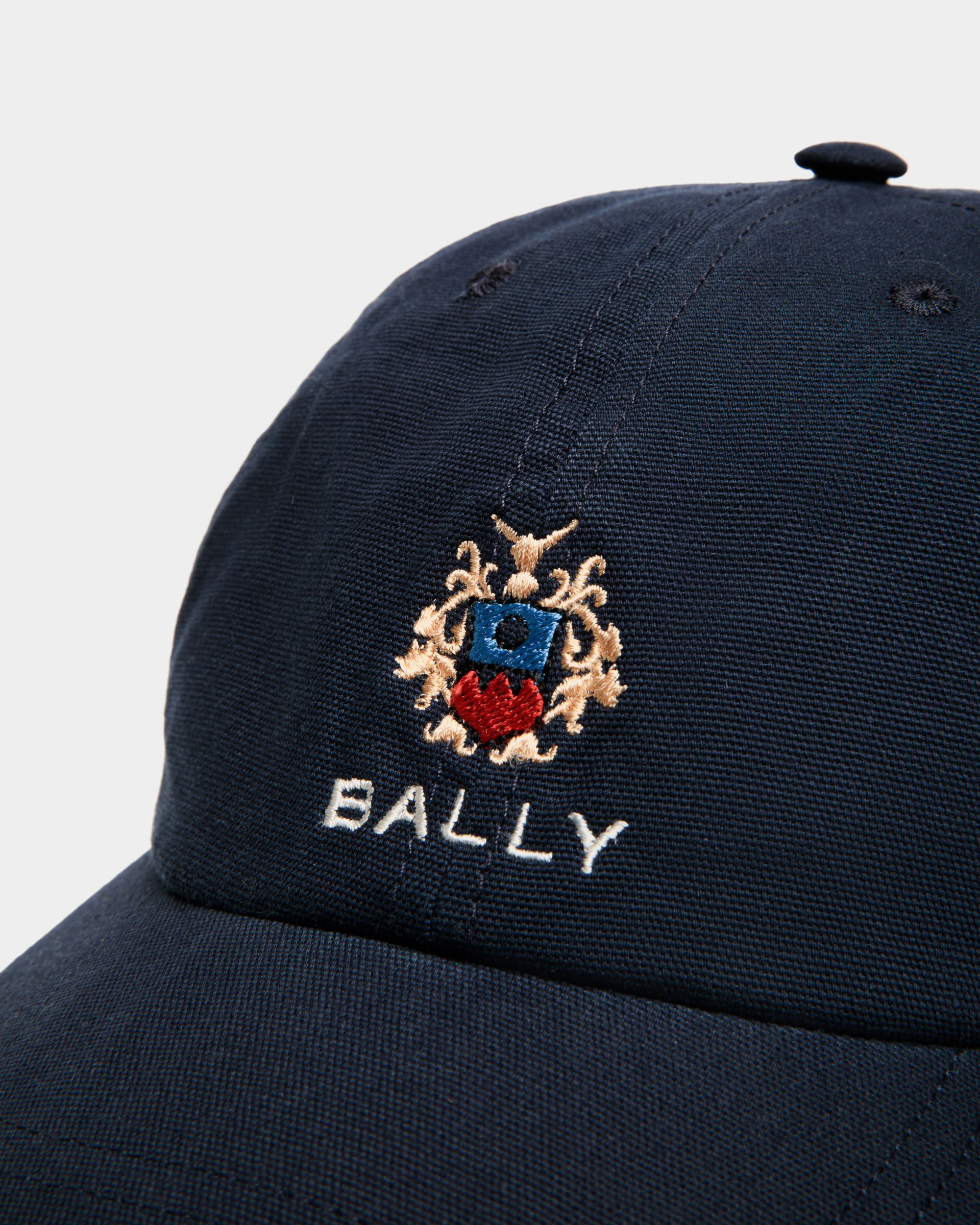 Baseball Hat With a Bally Crest Logo In Navy Blue Cotton - Men's - Bally - 03