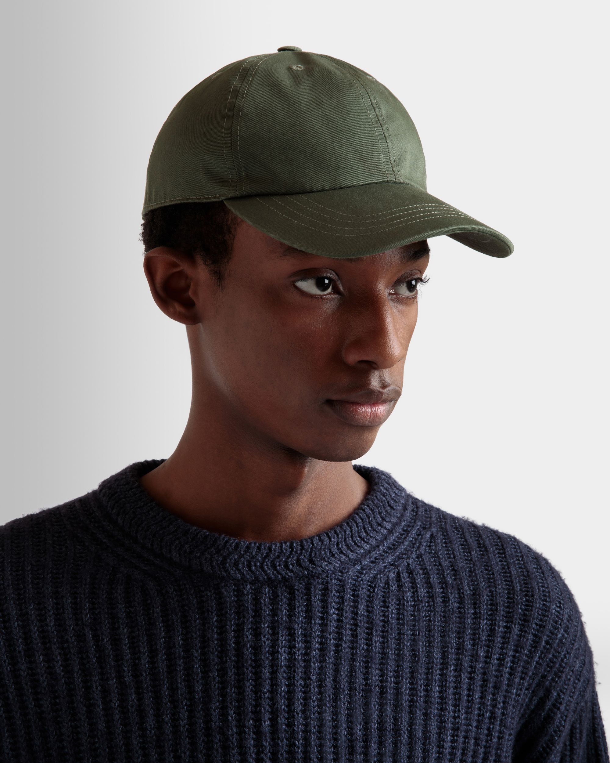 Baseball Hat With Bally Crest Logo In Military Green Cotton - Men's - Bally - 02