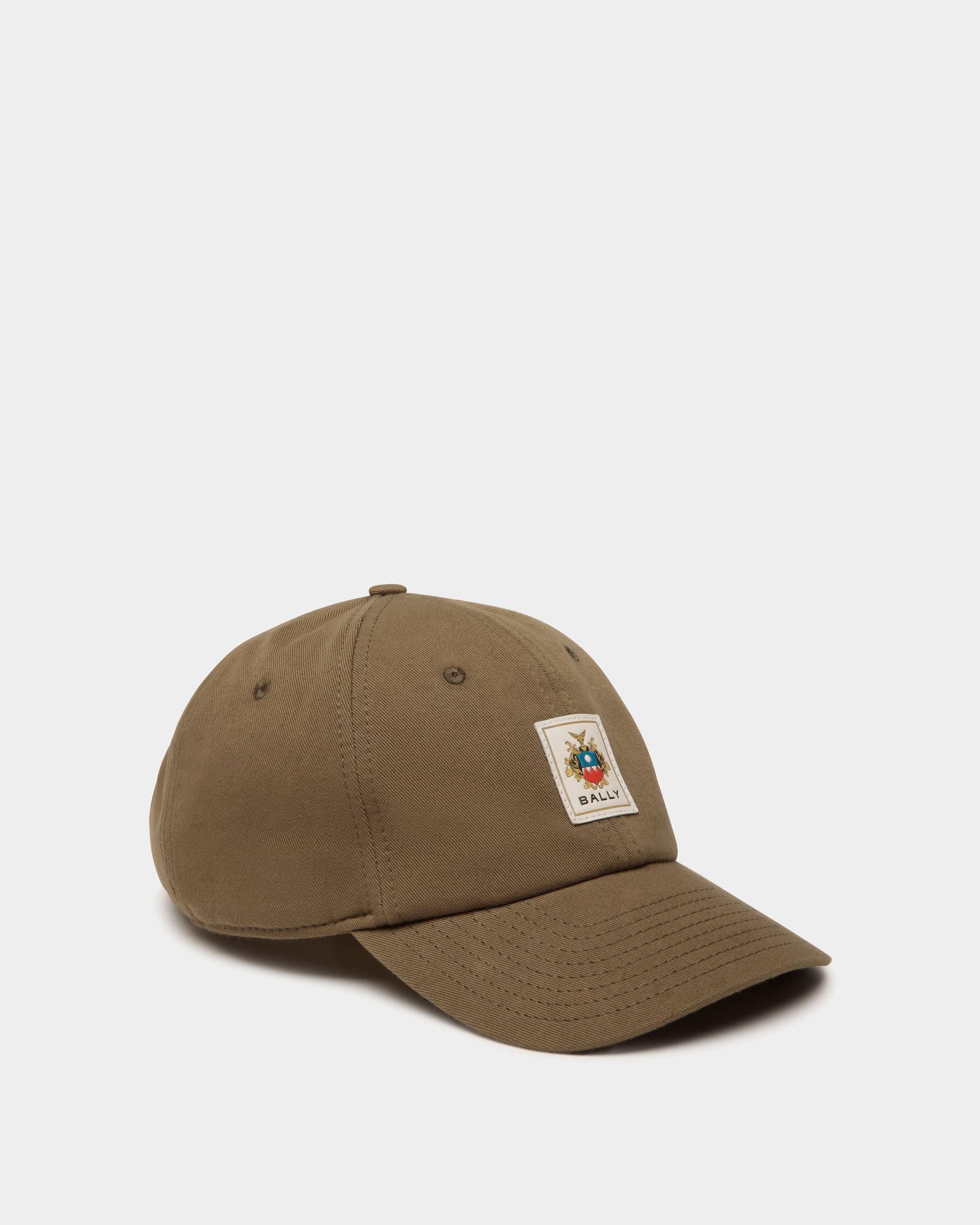 Cappellino In Cotone Marrone Con Etichetta Bally Crest - Uomo - Bally - 01