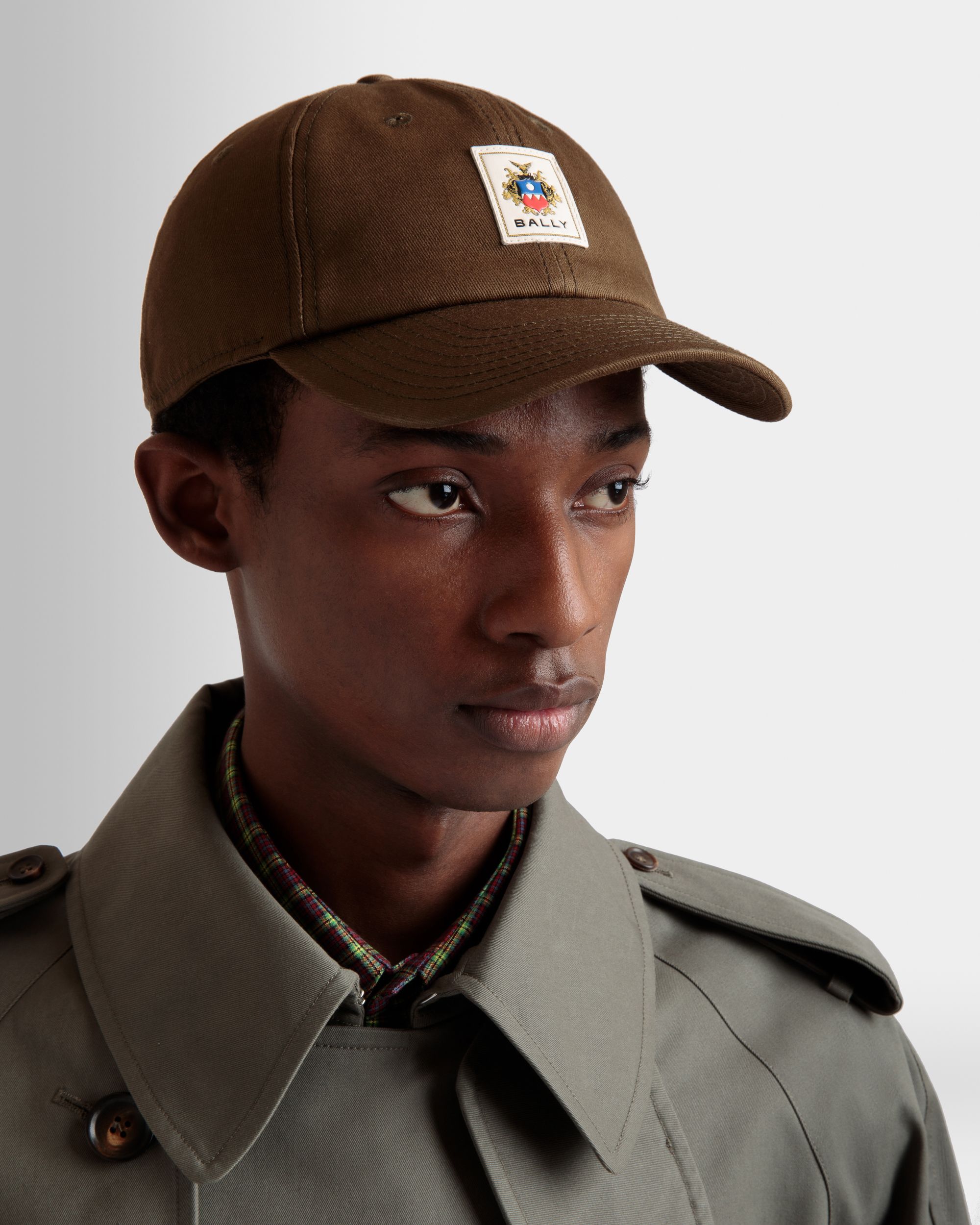 Cappellino In Cotone Marrone Con Etichetta Bally Crest - Uomo - Bally - 02