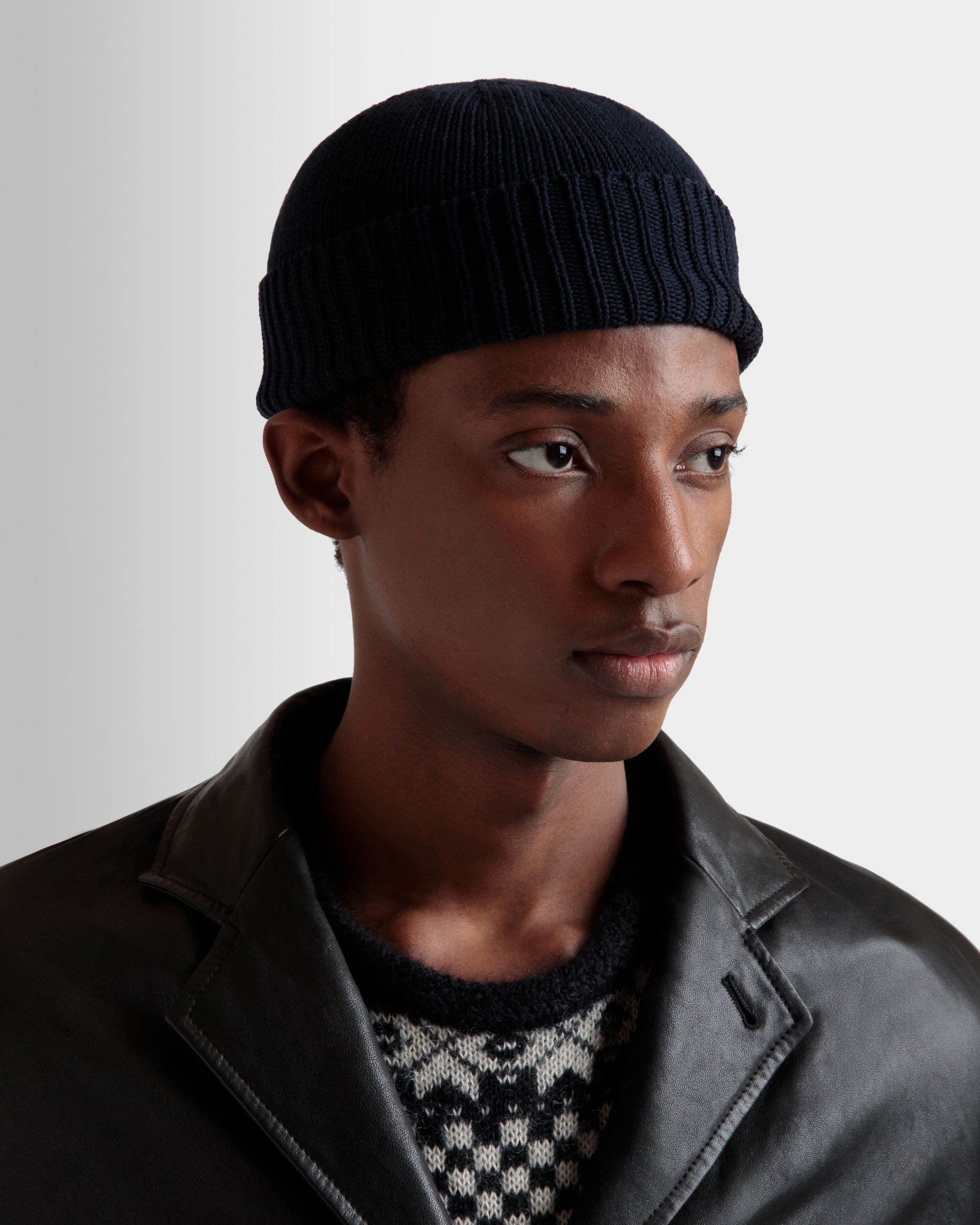 Cappello A Cuffia In Cachemire Navy Blue - Uomo - Bally - 02