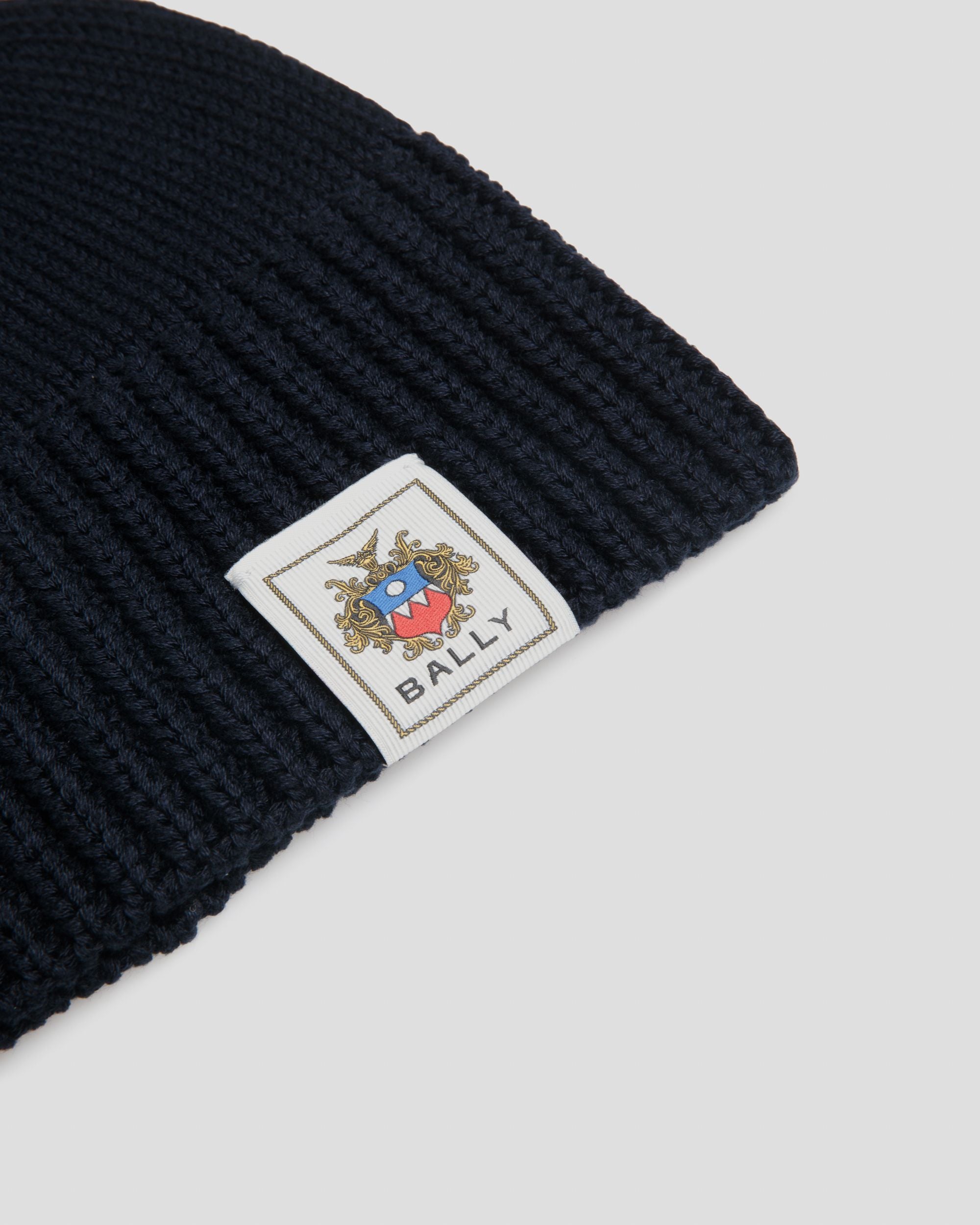Cappello A Cuffia In Cotone Navy Blue Con Stemma Bally Crest - Uomo - Bally - 03