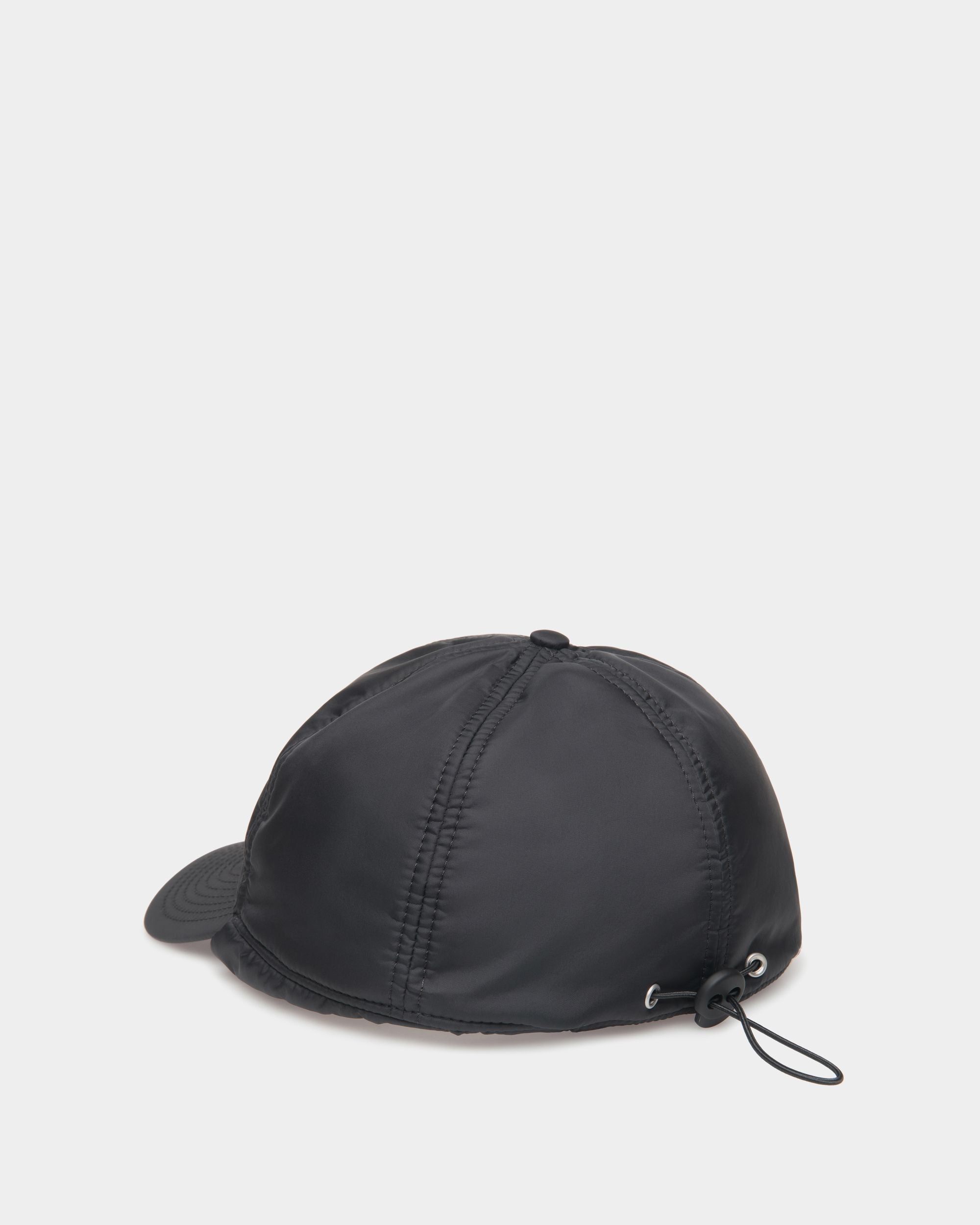 Cappello Aviator Winter Capsule In Nylon Riciclato Nero Con Ricamo Alpine Flowers - Uomo - Bally - 03