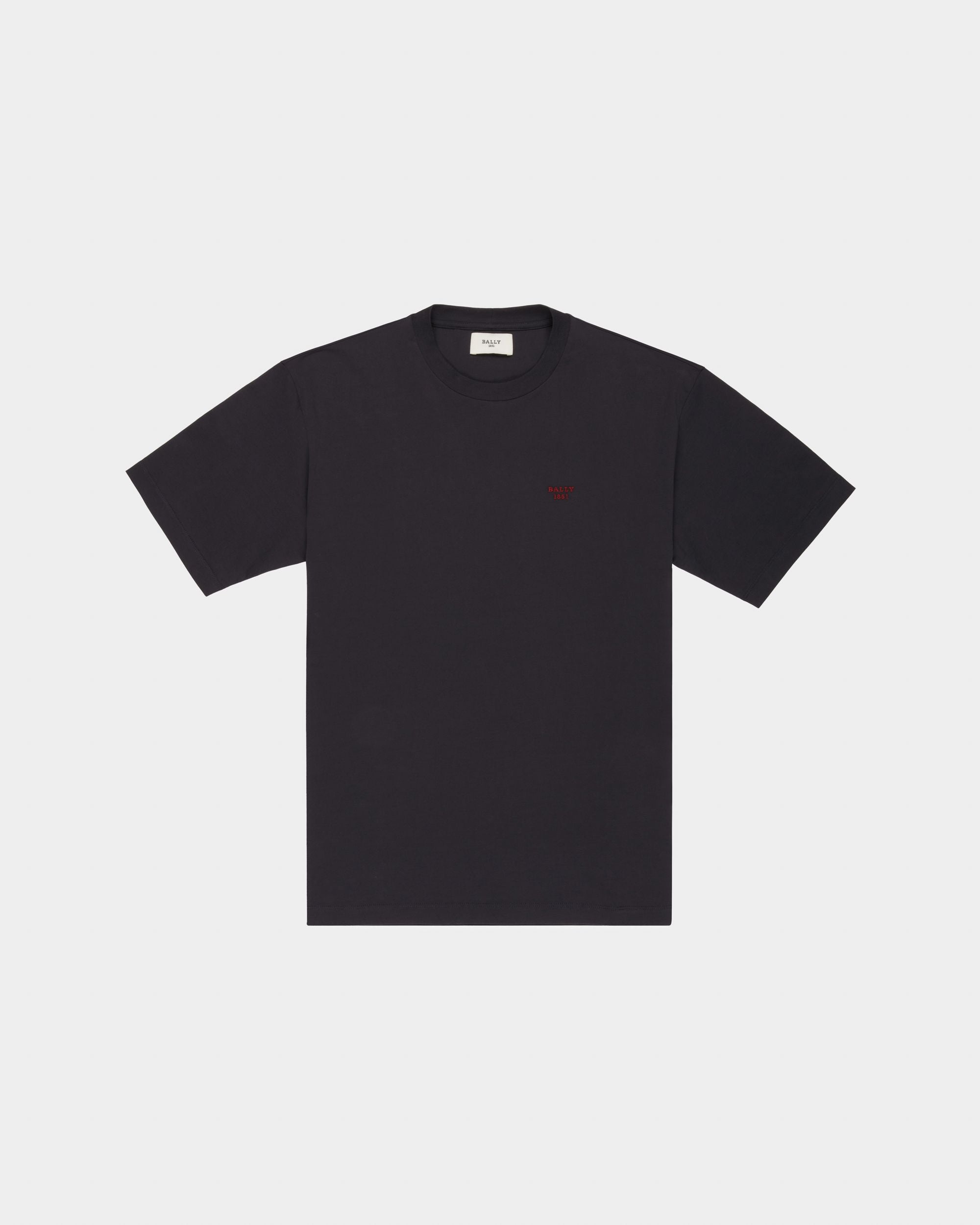 T-Shirt Aus Bio-Baumwolle In Marineblau - Herren - Bally - 04