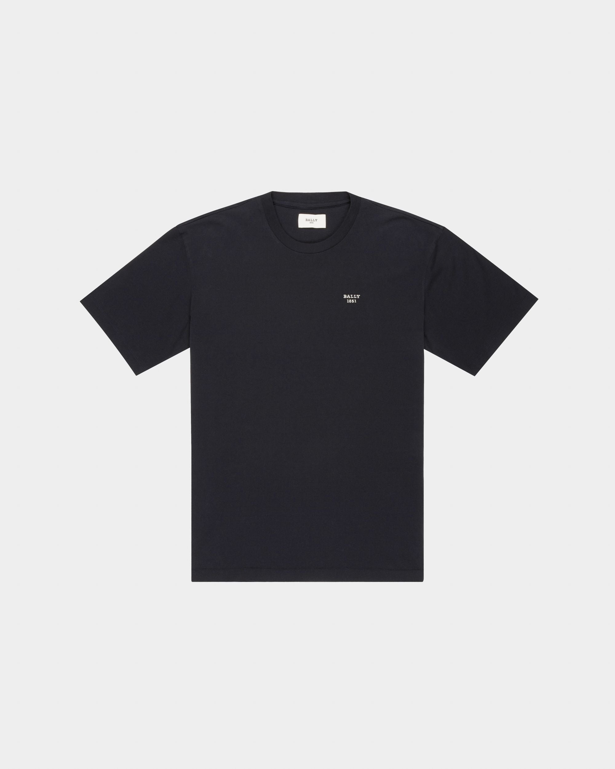T-Shirt En Coton Biologique Bleu Marine - Homme - Bally - 04