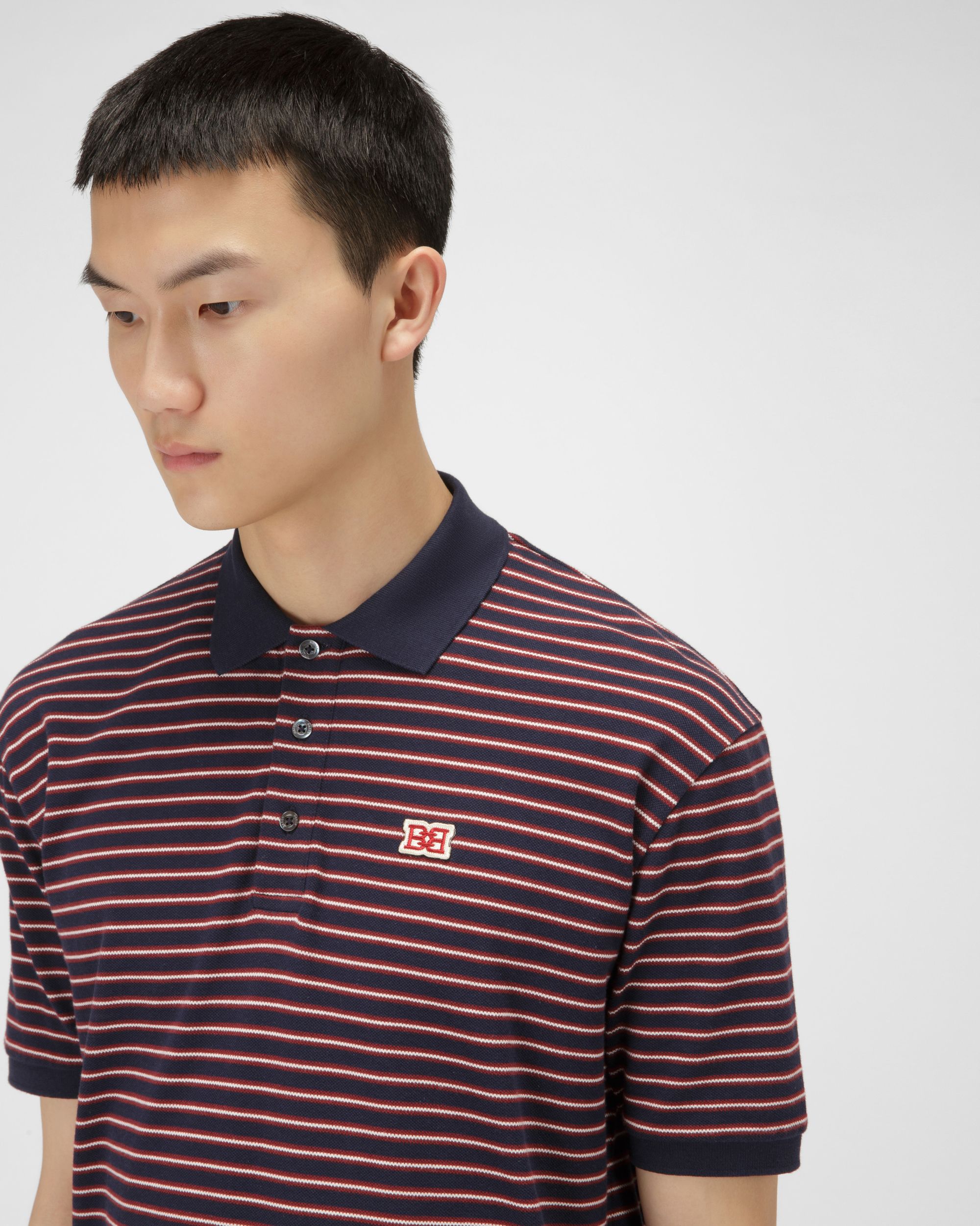 Gestreiftes Poloshirt Baumwoll-Poloshirt In Marineblau - Herren - Bally - 04