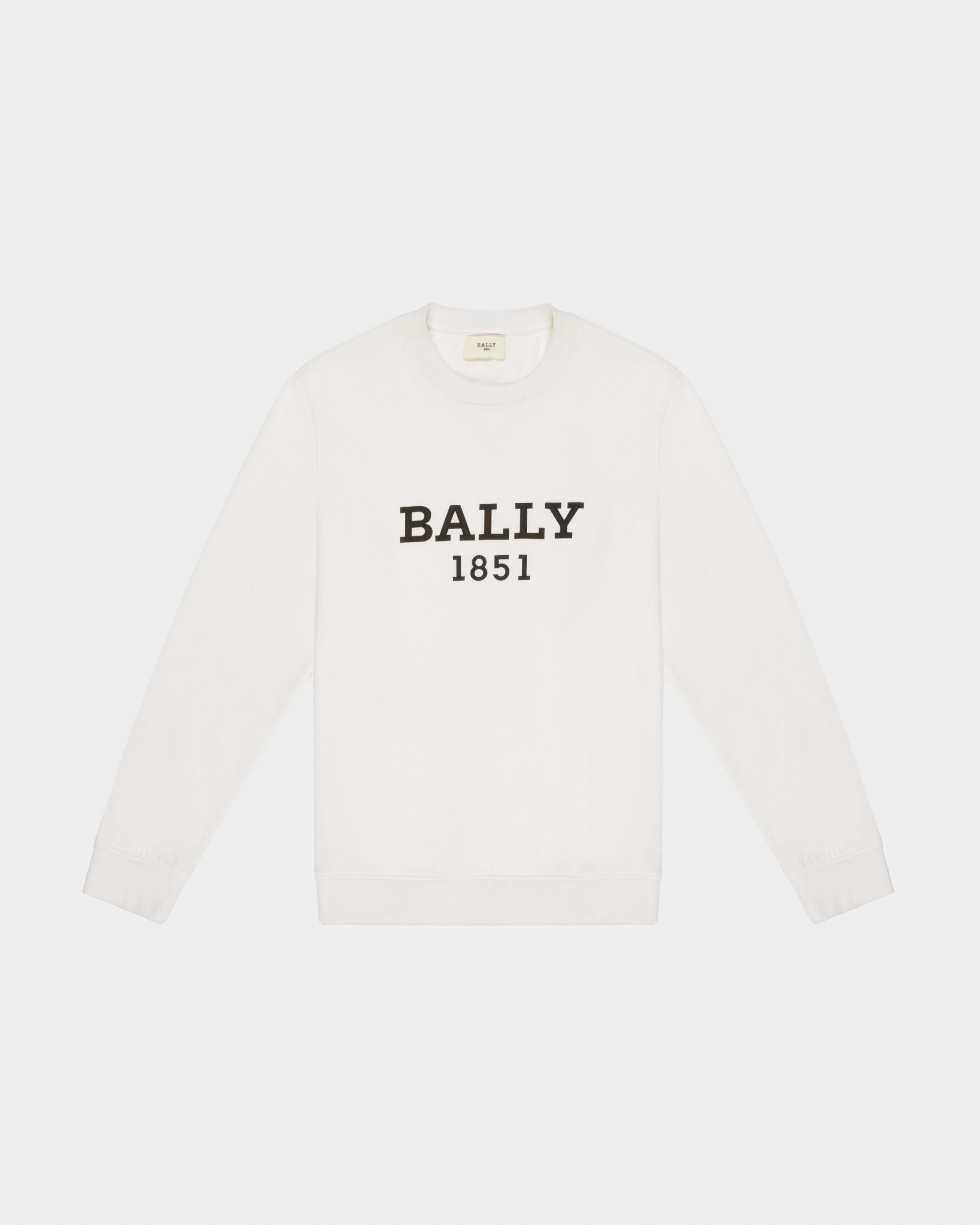 Sweatshirt Aus Bio-Baumwolle In Weiß - Herren - Bally - 01