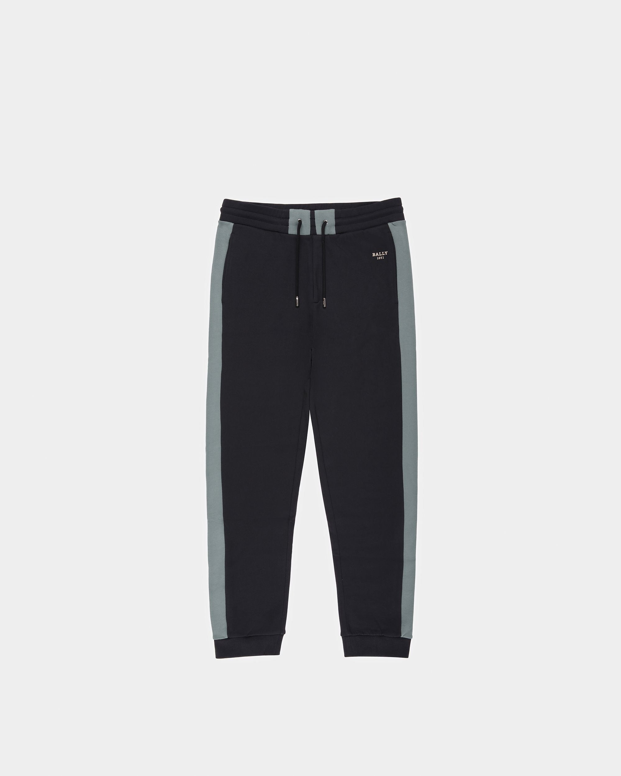 Pantalone Tuta In Cotone Tecnico Nero E Verde - Uomo - Bally - 01