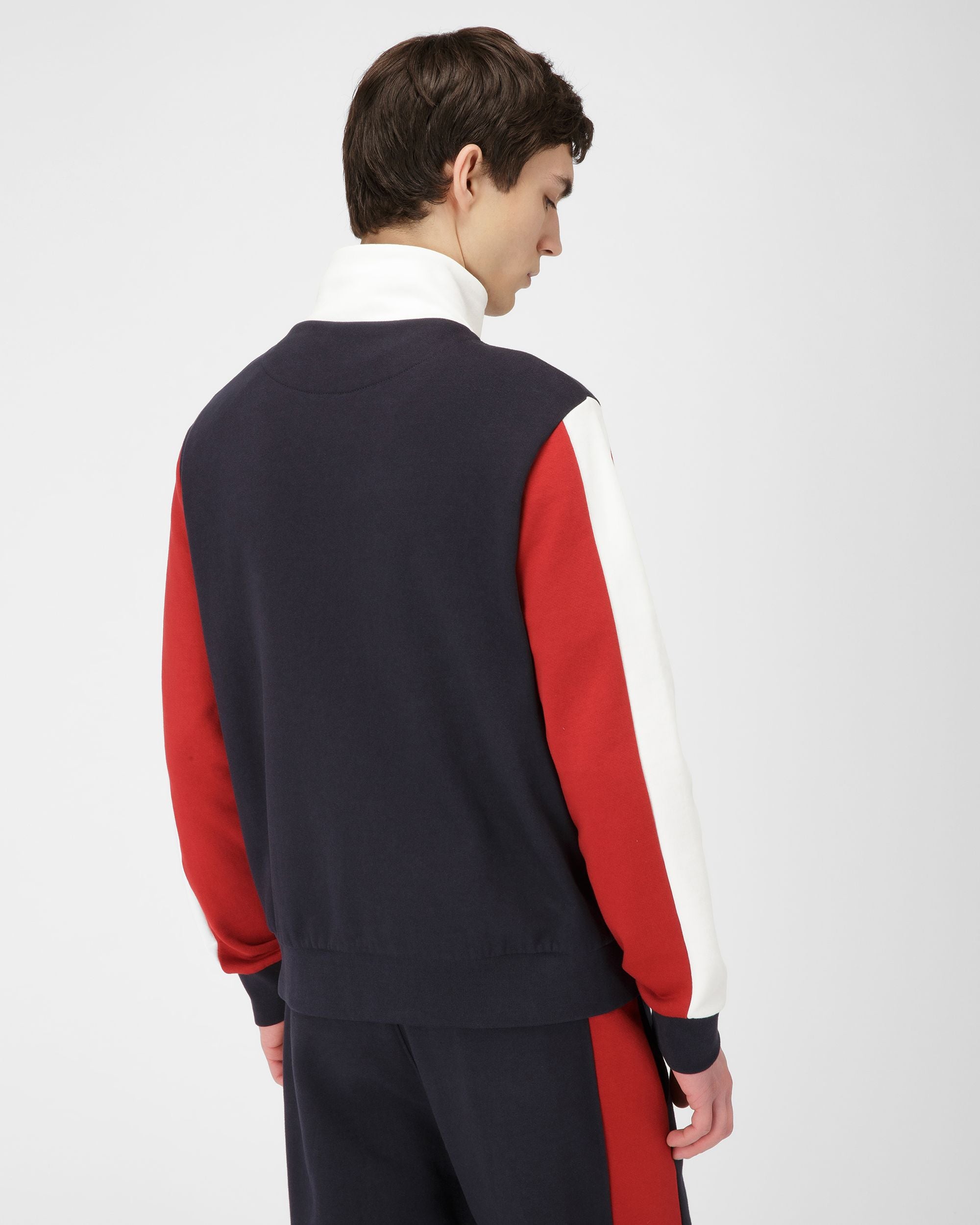 Baumwoll-Sweatjacke Baumwoll-Sweatjacke In Marineblau Und Bally-Rot - Herren - Bally - 05