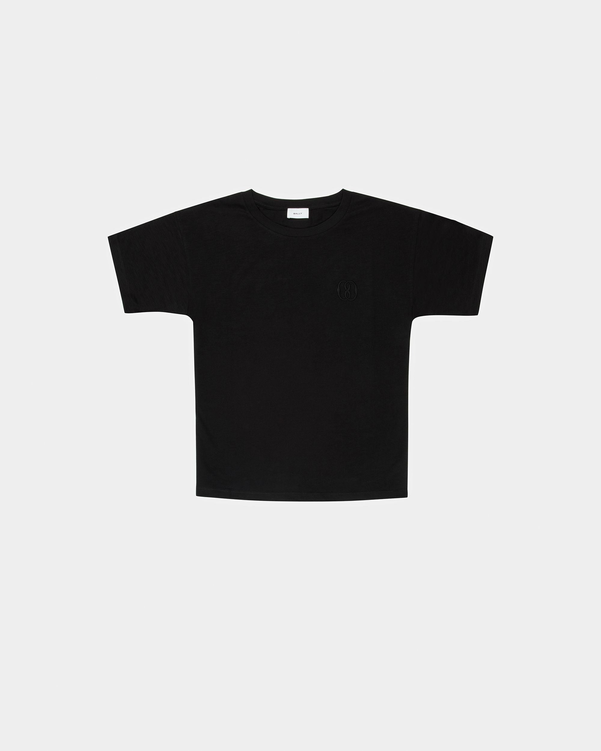 Baumwoll-T-Shirt Mit Stickerei In Schwarz - Herren - Bally - 01