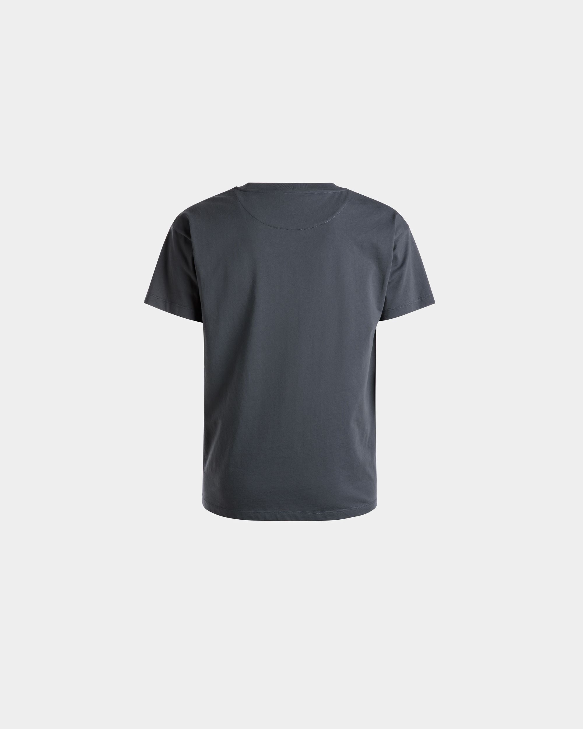T-shirt brodé Emblem En coton gris pierre - Homme - Bally - 03