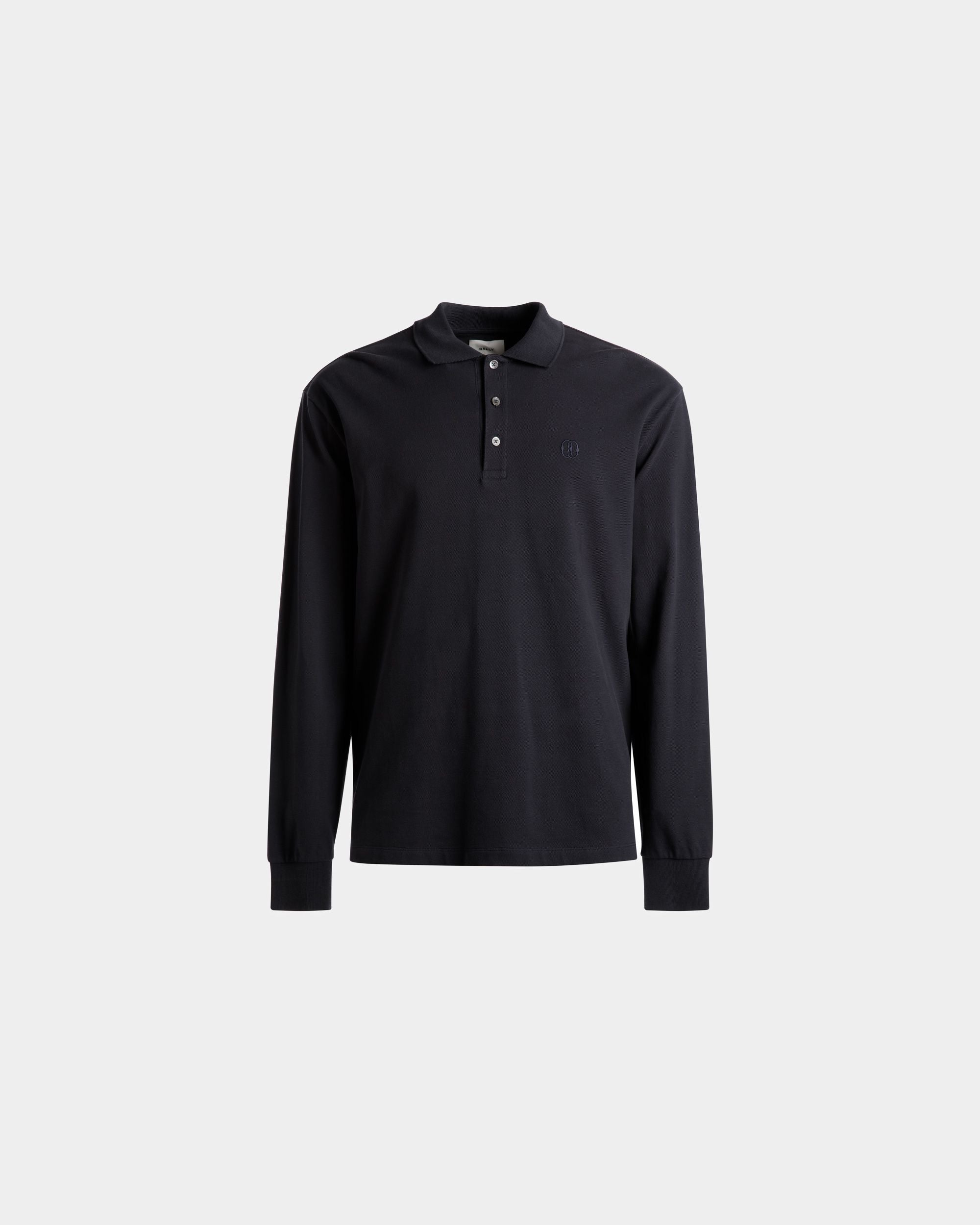 Polo A Maniche Lunghe In Cotone Blu Scuro - Uomo - Bally - 01
