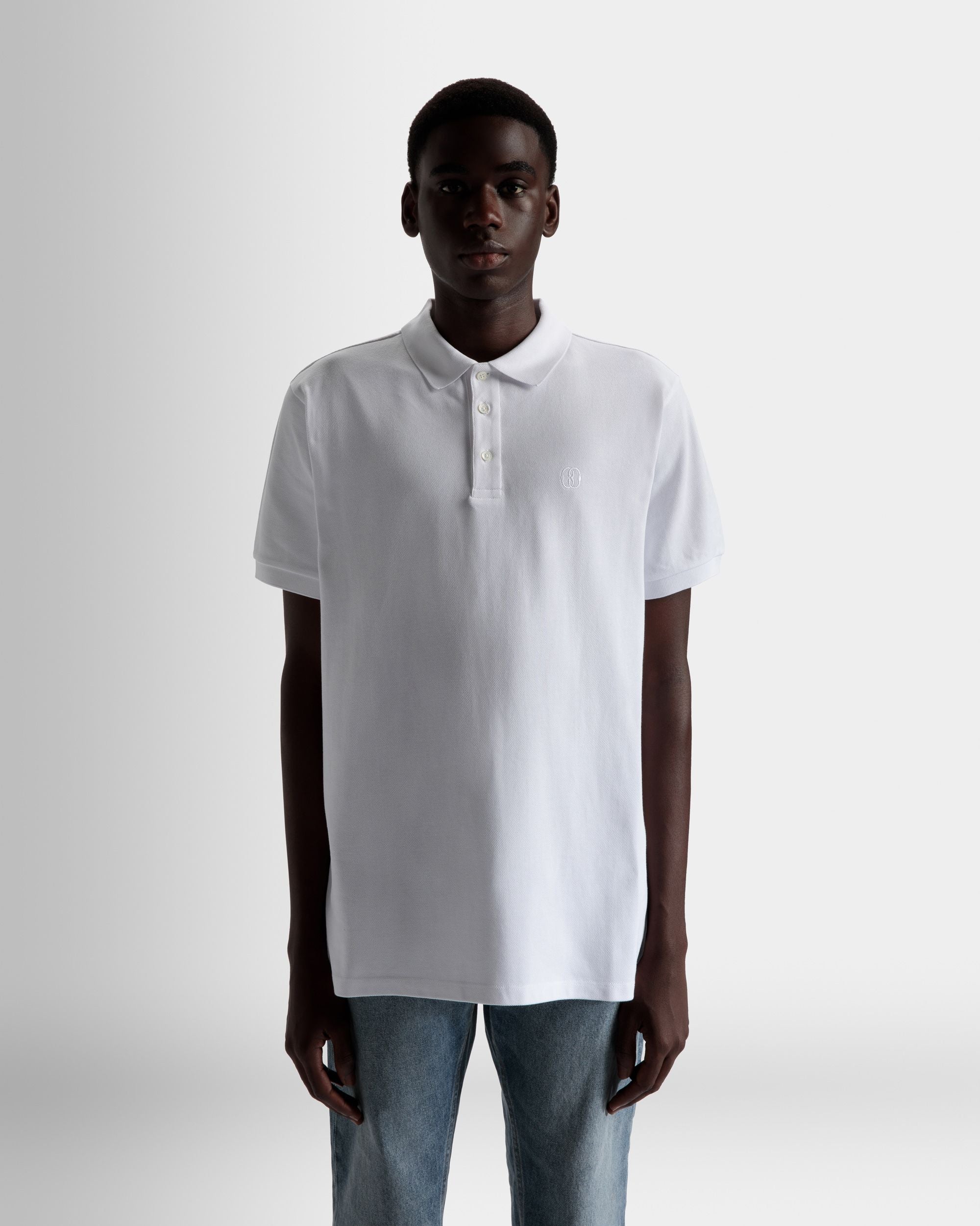 Kurzarm-Poloshirt Aus weißer Baumwolle - Herren - Bally - 03