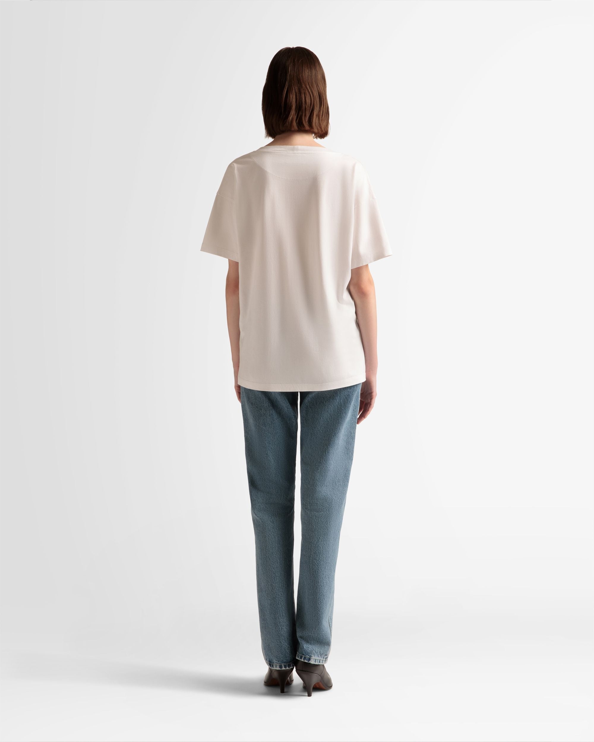 T-Shirt Stampa Train In Cotone Bianco - Uomo - Bally - 06