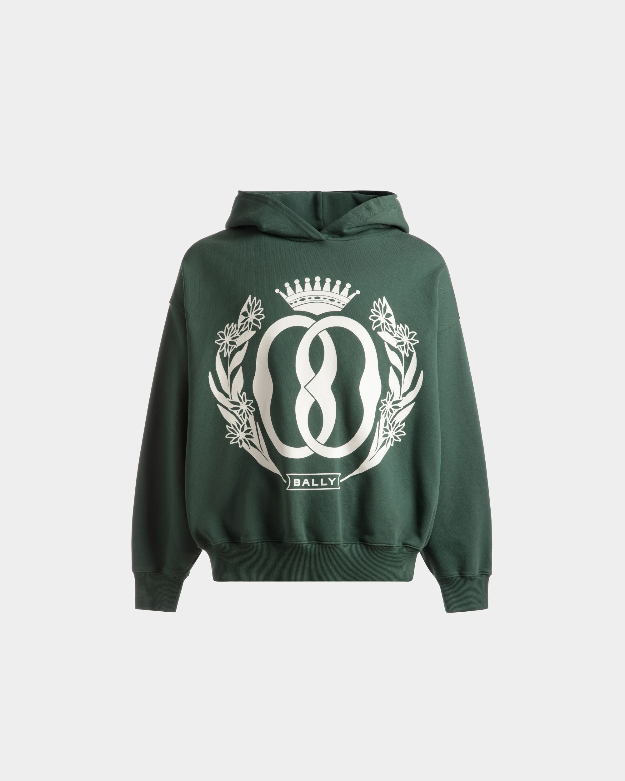 Kapuzensweatshirt mit Foliendruck Aus Baumwolle in Kelly Green - Herren - Bally - 01