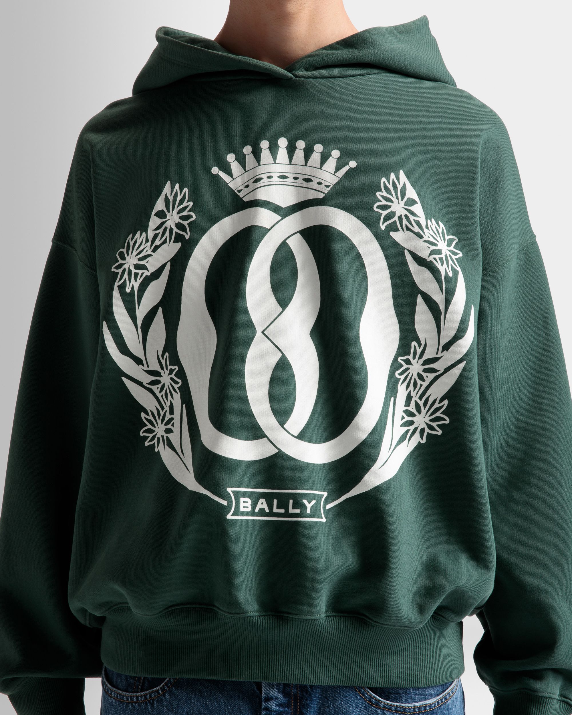 Kapuzensweatshirt mit Foliendruck Aus Baumwolle in Kelly Green - Herren - Bally - 04
